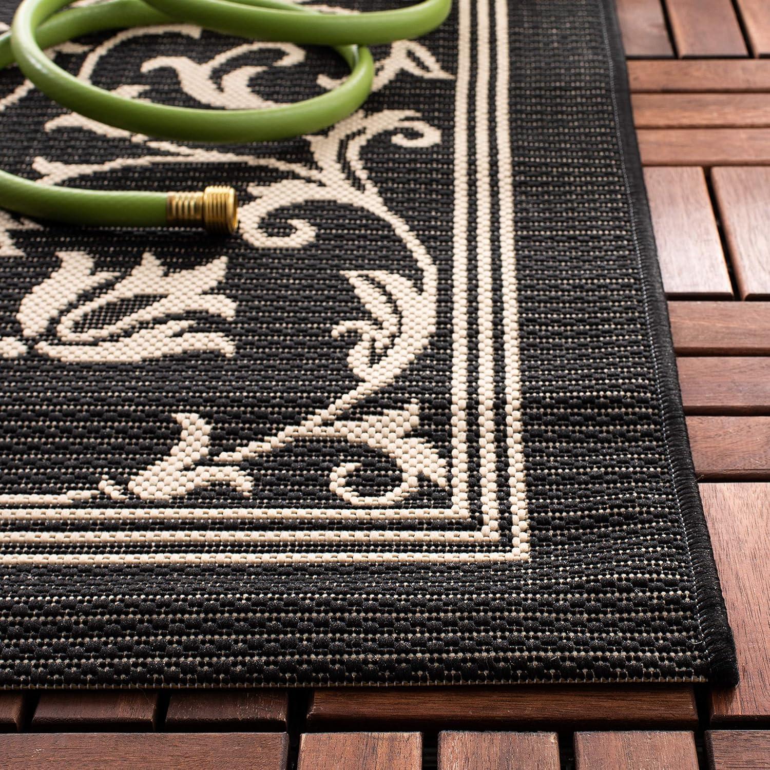 image:imageSAFAVIEH Washable Rug Outdoor Courtyard Collection 4 x 57 Terracotta amp Natural NonShedding amp Easy Cleaning Ideal for Patio Backyard Mudroom CY20983202BlackSand