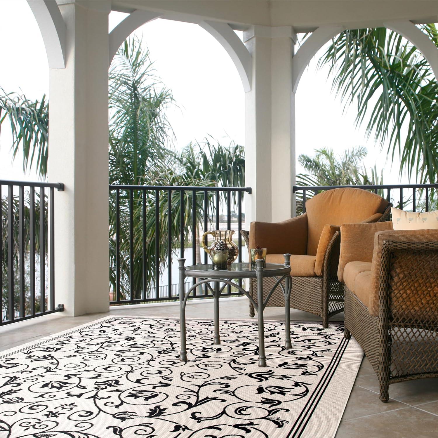 image:imageSAFAVIEH Washable Rug Outdoor Courtyard Collection 4 x 57 Terracotta amp Natural NonShedding amp Easy Cleaning Ideal for Patio Backyard Mudroom CY20983202SandBlack