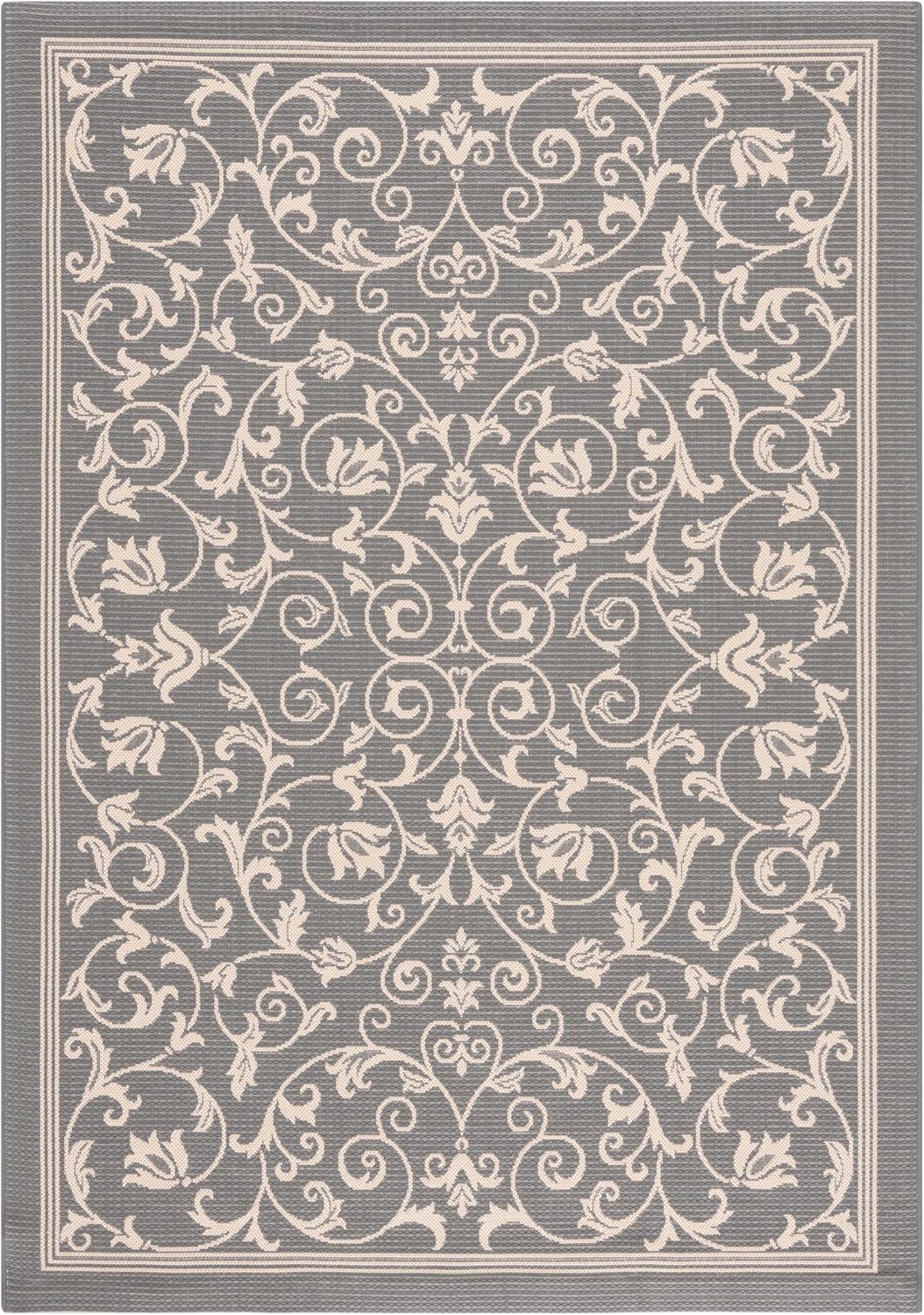 image:imageSAFAVIEH Washable Rug Outdoor Courtyard Collection 4 x 57 Terracotta amp Natural NonShedding amp Easy Cleaning Ideal for Patio Backyard Mudroom CY20983202GreyNatural