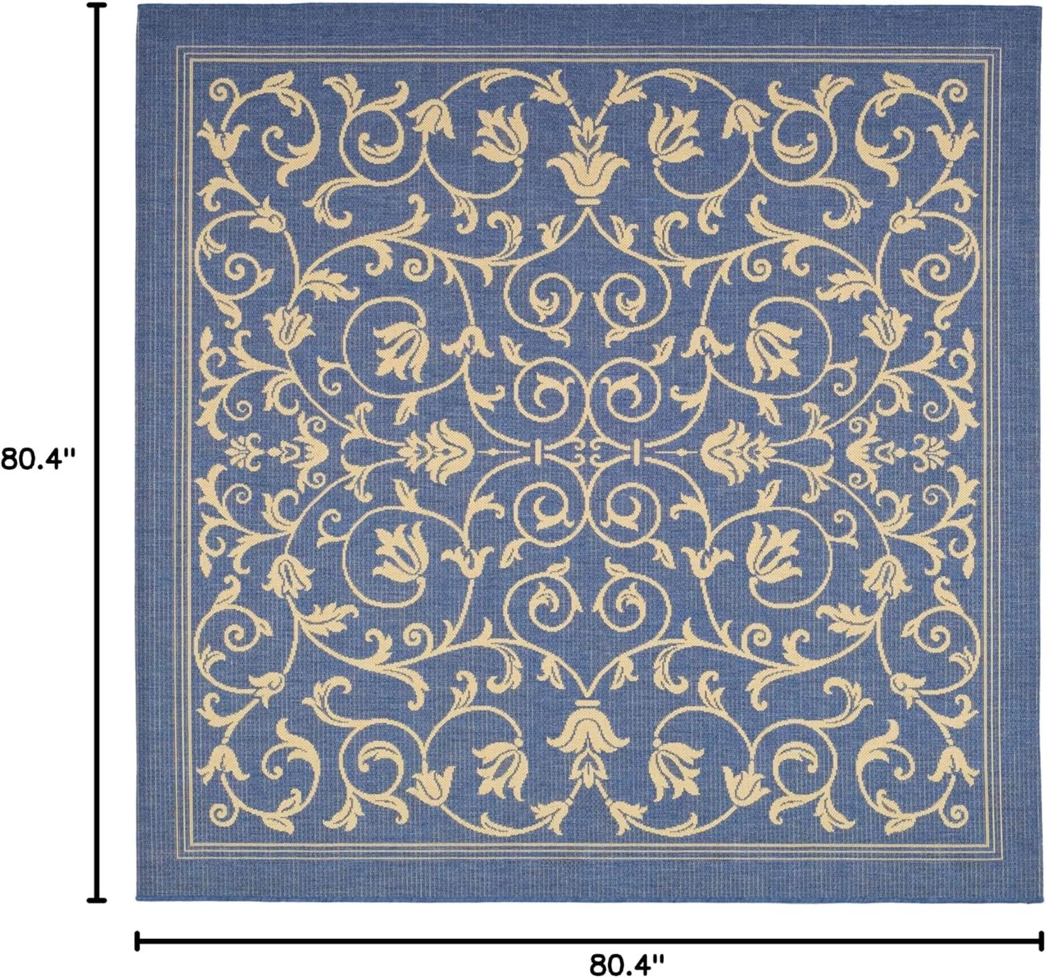 image:imageSAFAVIEH Washable Rug Outdoor Courtyard Collection 4 x 57 Terracotta amp Natural NonShedding amp Easy Cleaning Ideal for Patio Backyard Mudroom CY20983202BlueNatural