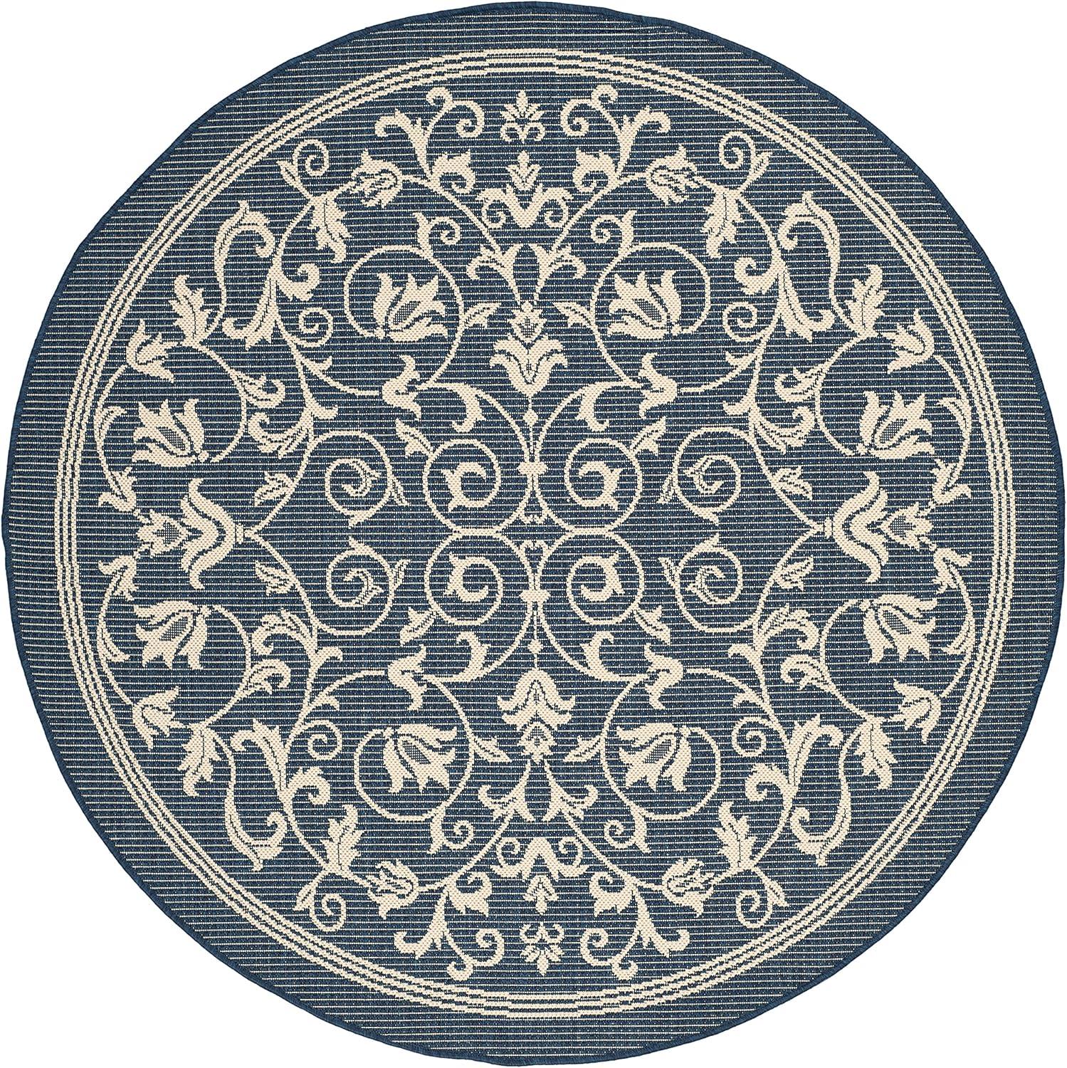 image:imageSAFAVIEH Washable Rug Outdoor Courtyard Collection 4 x 57 Terracotta amp Natural NonShedding amp Easy Cleaning Ideal for Patio Backyard Mudroom CY20983202NavyBeige