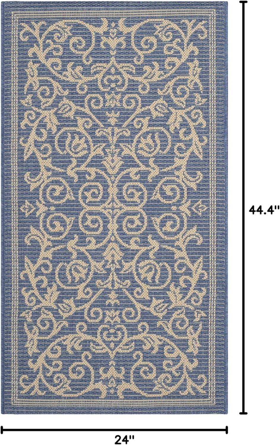image:imageSAFAVIEH Washable Rug Outdoor Courtyard Collection 4 x 57 Terracotta amp Natural NonShedding amp Easy Cleaning Ideal for Patio Backyard Mudroom CY20983202BlueNatural