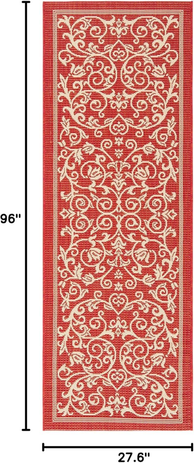 image:imageSAFAVIEH Washable Rug Outdoor Courtyard Collection 4 x 57 Terracotta amp Natural NonShedding amp Easy Cleaning Ideal for Patio Backyard Mudroom CY20983202RedNatural