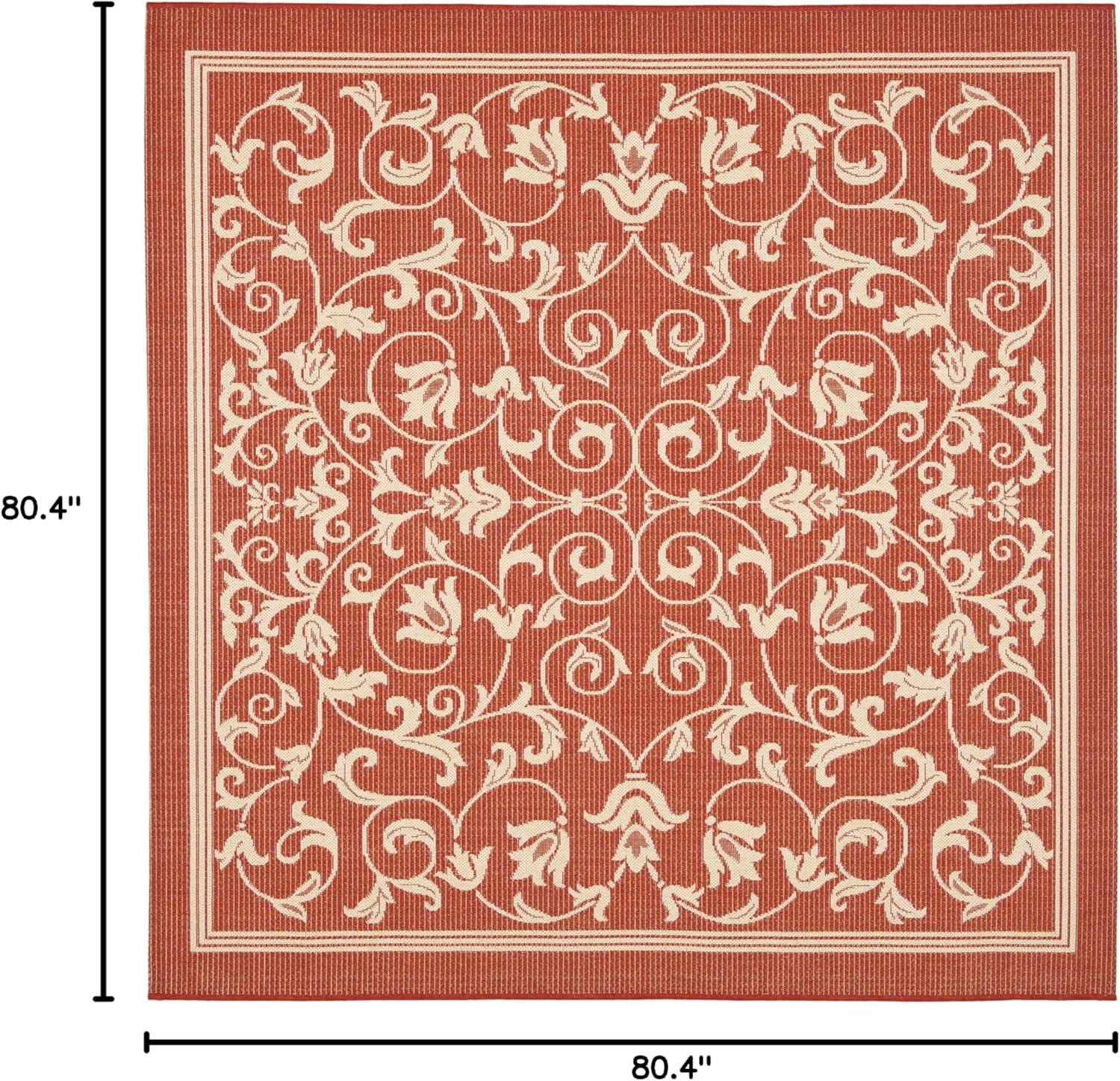 image:imageSAFAVIEH Washable Rug Outdoor Courtyard Collection 4 x 57 Terracotta amp Natural NonShedding amp Easy Cleaning Ideal for Patio Backyard Mudroom CY20983202RedNatural