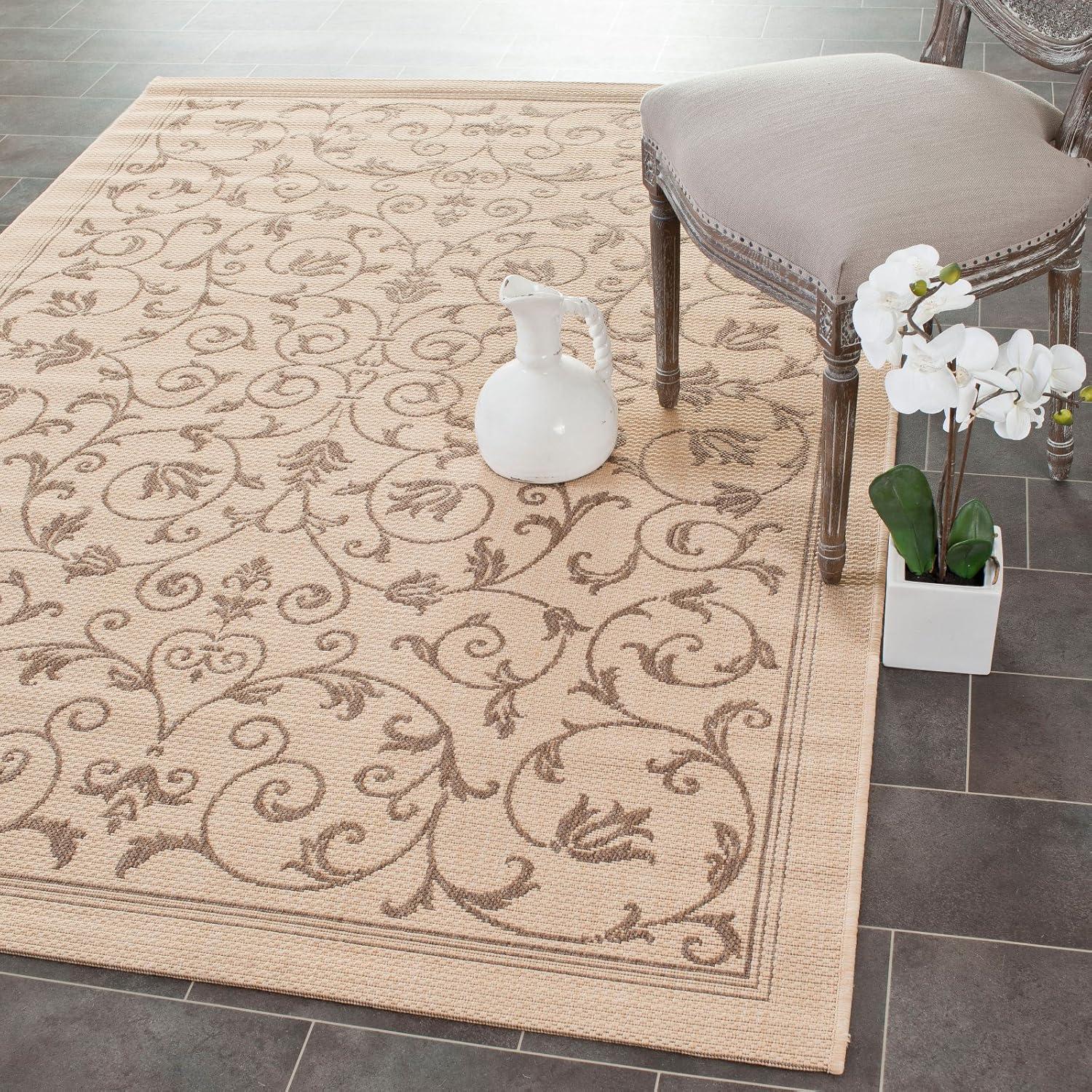 image:imageSAFAVIEH Washable Rug Outdoor Courtyard Collection 4 x 57 Terracotta amp Natural NonShedding amp Easy Cleaning Ideal for Patio Backyard Mudroom CY20983202RedNatural