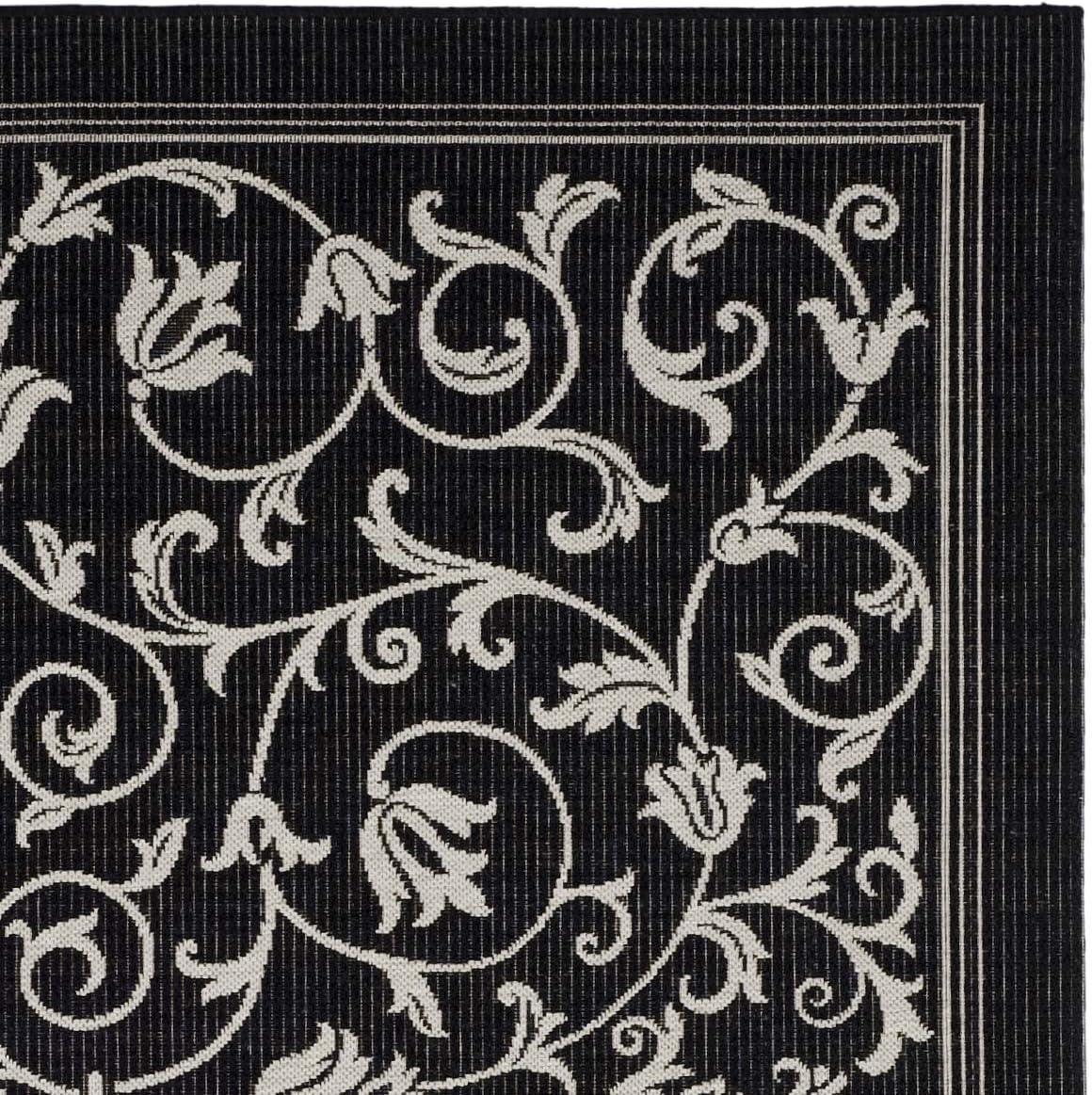 image:imageSAFAVIEH Washable Rug Outdoor Courtyard Collection 4 x 57 Terracotta amp Natural NonShedding amp Easy Cleaning Ideal for Patio Backyard Mudroom CY20983202BlackSand
