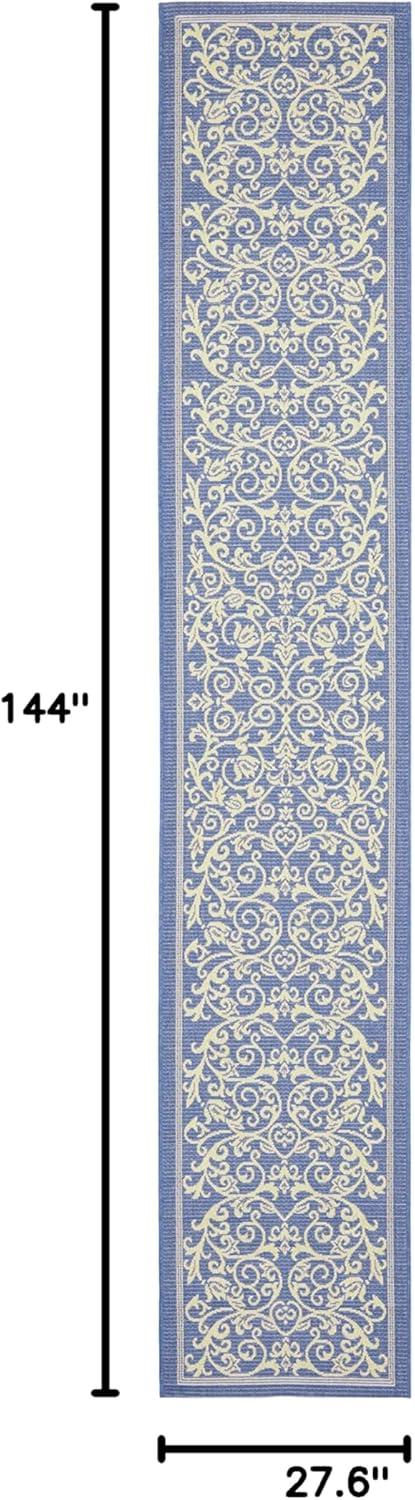 image:imageSAFAVIEH Washable Rug Outdoor Courtyard Collection 4 x 57 Terracotta amp Natural NonShedding amp Easy Cleaning Ideal for Patio Backyard Mudroom CY20983202BlueNatural