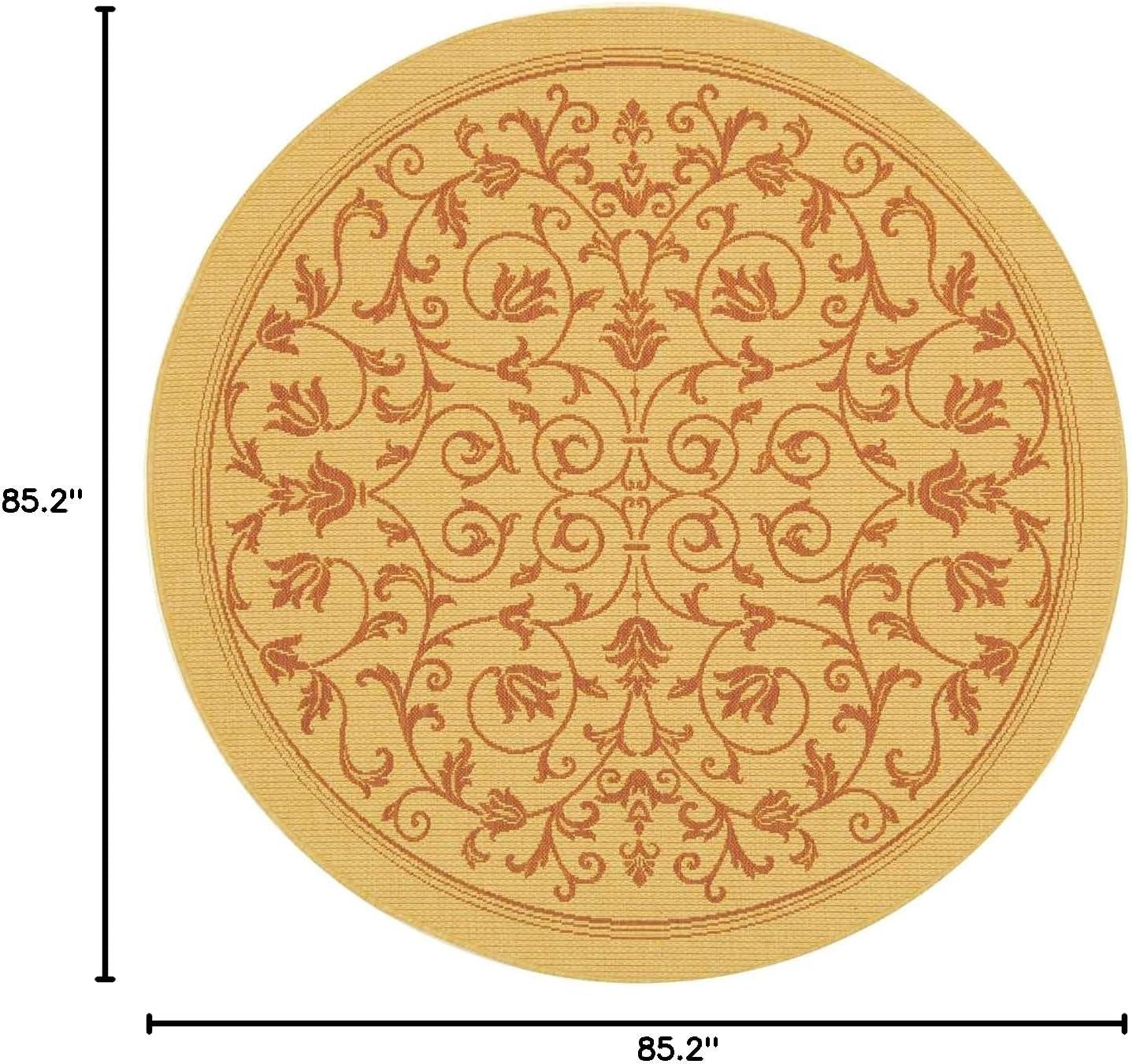 image:imageSAFAVIEH Washable Rug Outdoor Courtyard Collection 4 x 57 Terracotta amp Natural NonShedding amp Easy Cleaning Ideal for Patio Backyard Mudroom CY20983202NaturalTerra