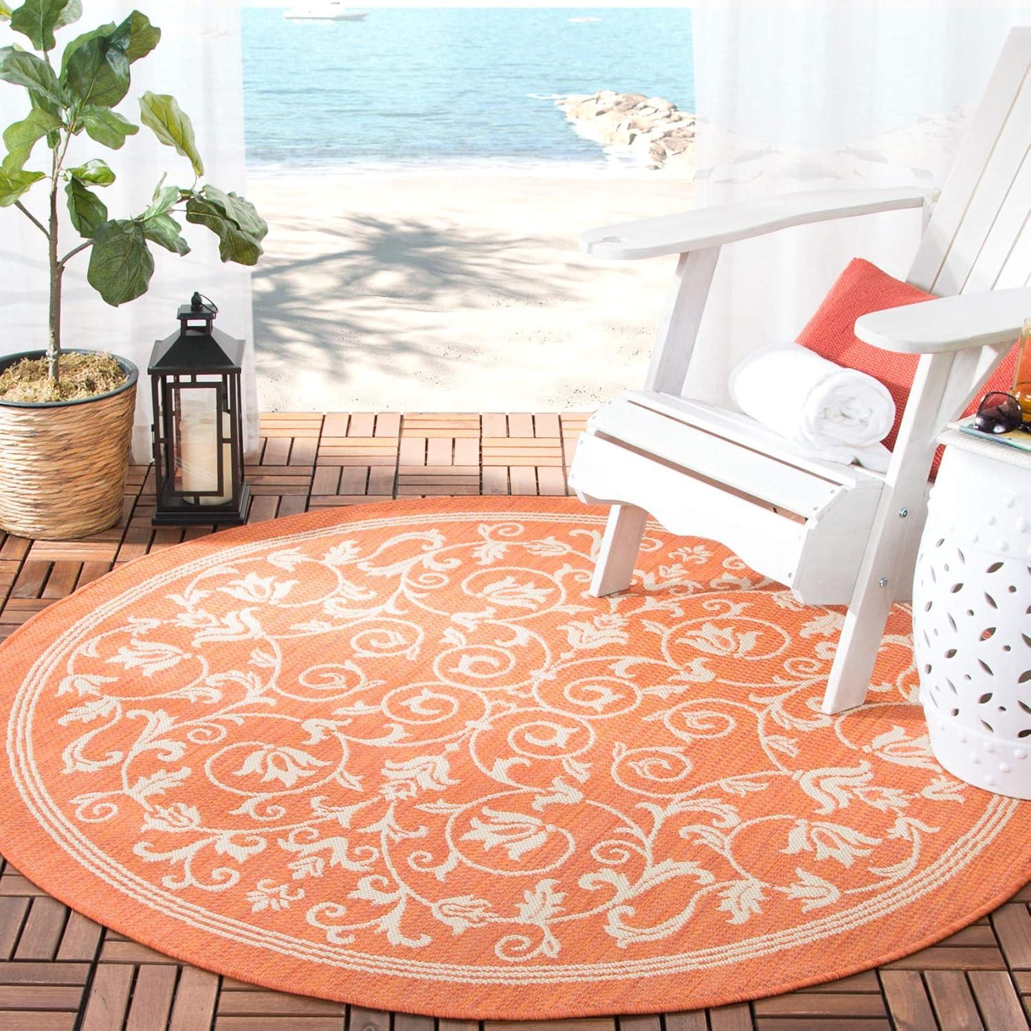image:imageSAFAVIEH Washable Rug Outdoor Courtyard Collection 4 x 57 Terracotta amp Natural NonShedding amp Easy Cleaning Ideal for Patio Backyard Mudroom CY20983202TerracottaNatural