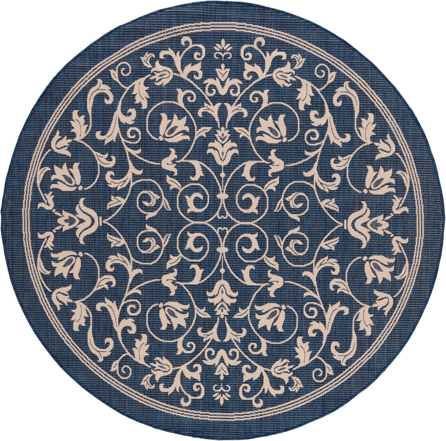 image:imageSAFAVIEH Washable Rug Outdoor Courtyard Collection 4 x 57 Terracotta amp Natural NonShedding amp Easy Cleaning Ideal for Patio Backyard Mudroom CY20983202NavyBeige