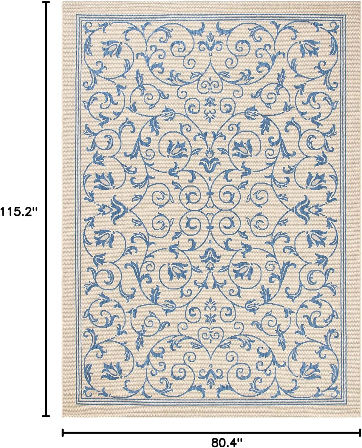 image:imageSAFAVIEH Washable Rug Outdoor Courtyard Collection 4 x 57 Terracotta amp Natural NonShedding amp Easy Cleaning Ideal for Patio Backyard Mudroom CY20983202NaturalBlue