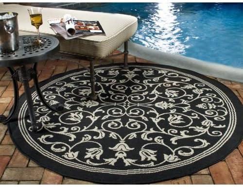 image:imageSAFAVIEH Washable Rug Outdoor Courtyard Collection 4 x 57 Terracotta amp Natural NonShedding amp Easy Cleaning Ideal for Patio Backyard Mudroom CY20983202BlackSand