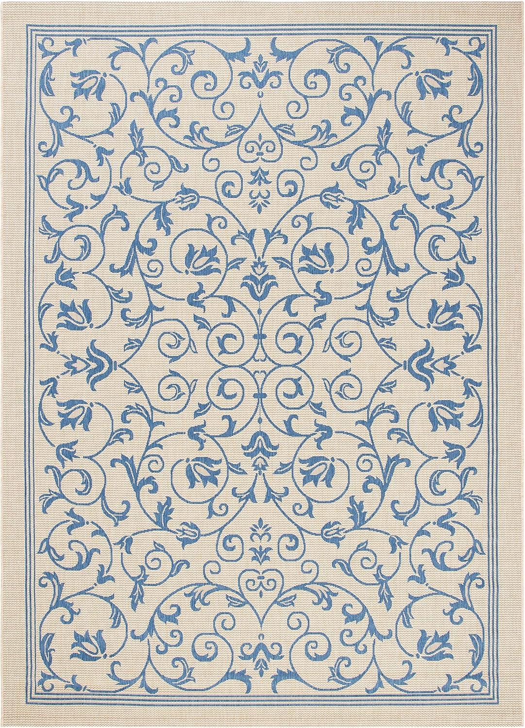 image:imageSAFAVIEH Washable Rug Outdoor Courtyard Collection 4 x 57 Terracotta amp Natural NonShedding amp Easy Cleaning Ideal for Patio Backyard Mudroom CY20983202NaturalBlue