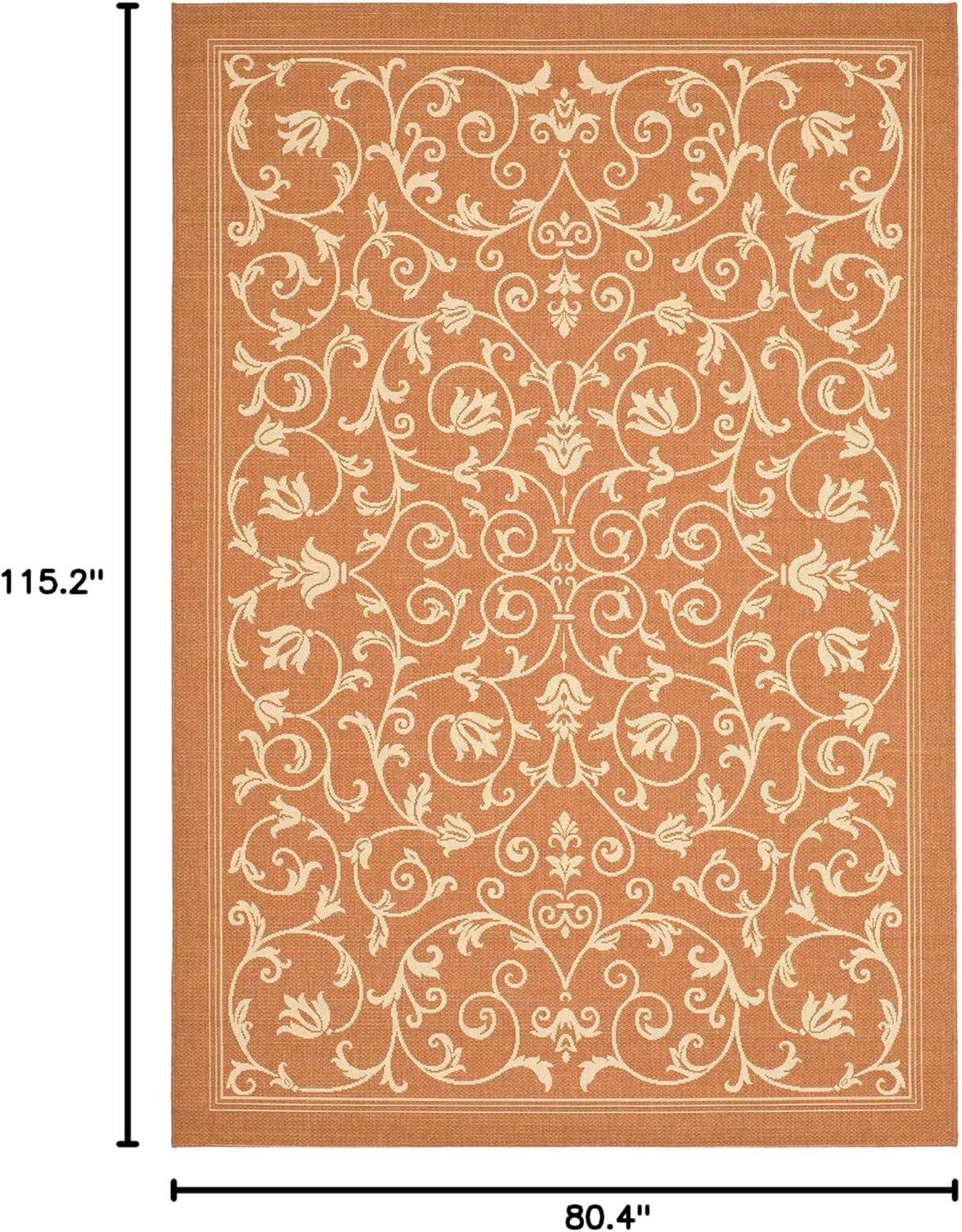 image:imageSAFAVIEH Washable Rug Outdoor Courtyard Collection 4 x 57 Terracotta amp Natural NonShedding amp Easy Cleaning Ideal for Patio Backyard Mudroom CY20983202TerracottaNatural