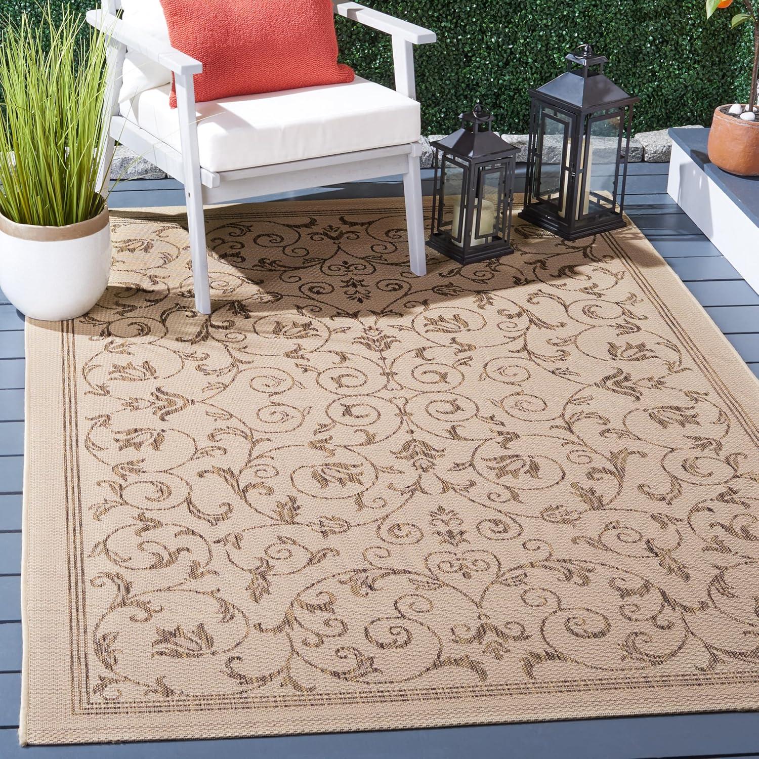 image:imageSAFAVIEH Washable Rug Outdoor Courtyard Collection 4 x 57 Terracotta amp Natural NonShedding amp Easy Cleaning Ideal for Patio Backyard Mudroom CY20983202NaturalBrown