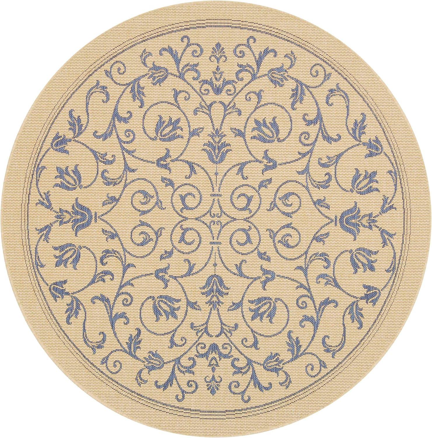 image:imageSAFAVIEH Washable Rug Outdoor Courtyard Collection 4 x 57 Terracotta amp Natural NonShedding amp Easy Cleaning Ideal for Patio Backyard Mudroom CY20983202NaturalBlue