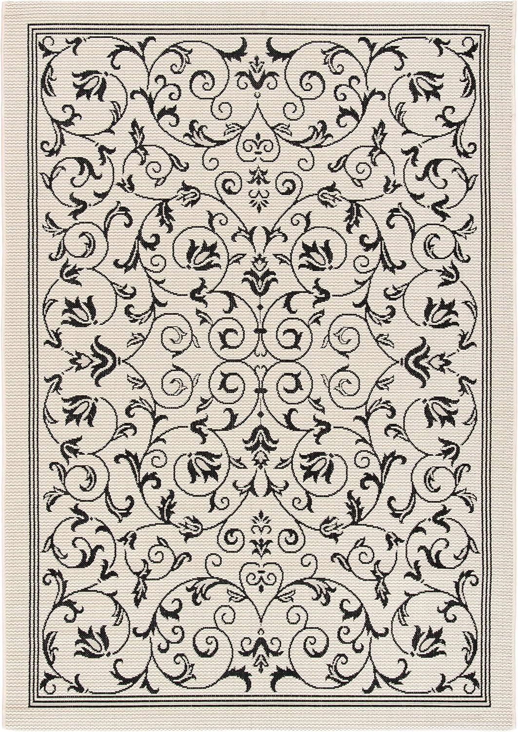 image:imageSAFAVIEH Washable Rug Outdoor Courtyard Collection 4 x 57 Terracotta amp Natural NonShedding amp Easy Cleaning Ideal for Patio Backyard Mudroom CY20983202SandBlack