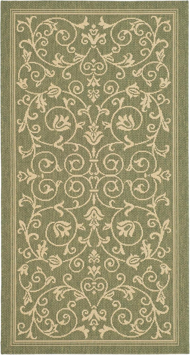 image:imageSAFAVIEH Washable Rug Outdoor Courtyard Collection 4 x 57 Terracotta amp Natural NonShedding amp Easy Cleaning Ideal for Patio Backyard Mudroom CY20983202OliveNatural
