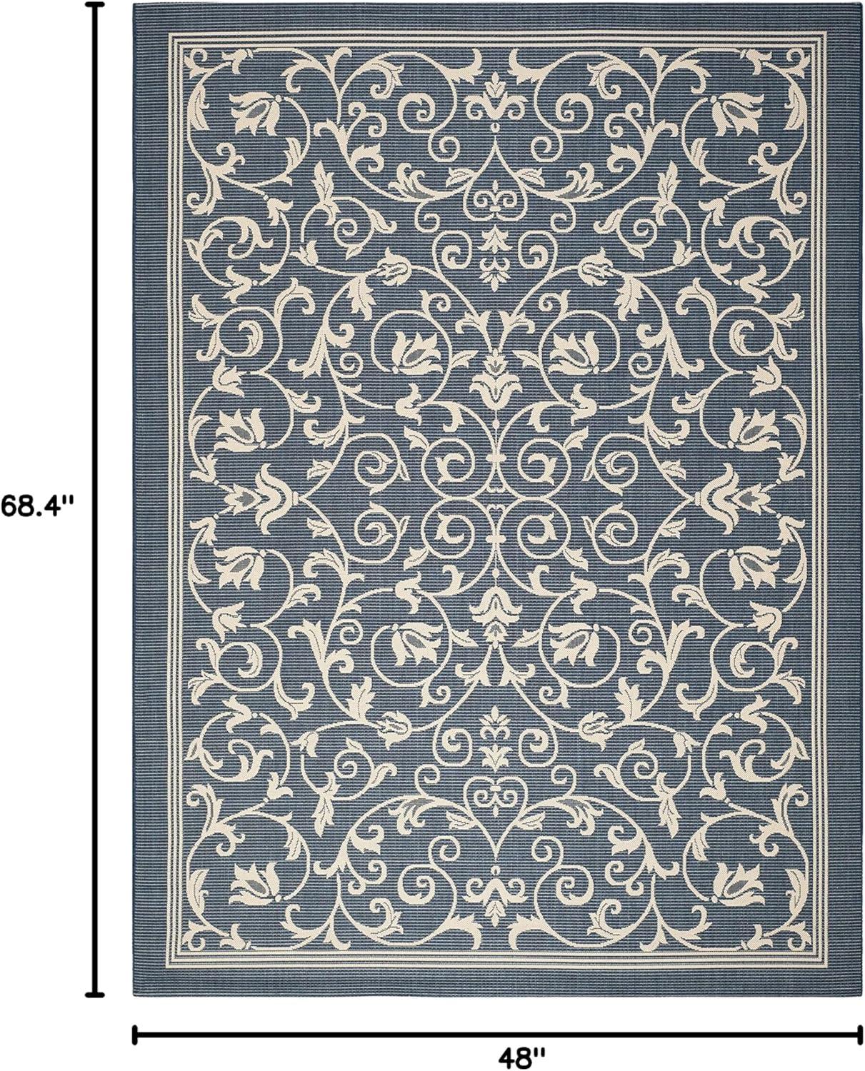 image:imageSAFAVIEH Washable Rug Outdoor Courtyard Collection 4 x 57 Terracotta amp Natural NonShedding amp Easy Cleaning Ideal for Patio Backyard Mudroom CY20983202NavyBeige