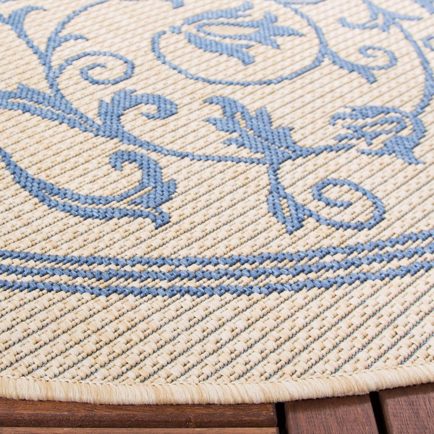 image:imageSAFAVIEH Washable Rug Outdoor Courtyard Collection 4 x 57 Terracotta amp Natural NonShedding amp Easy Cleaning Ideal for Patio Backyard Mudroom CY20983202NaturalBlue