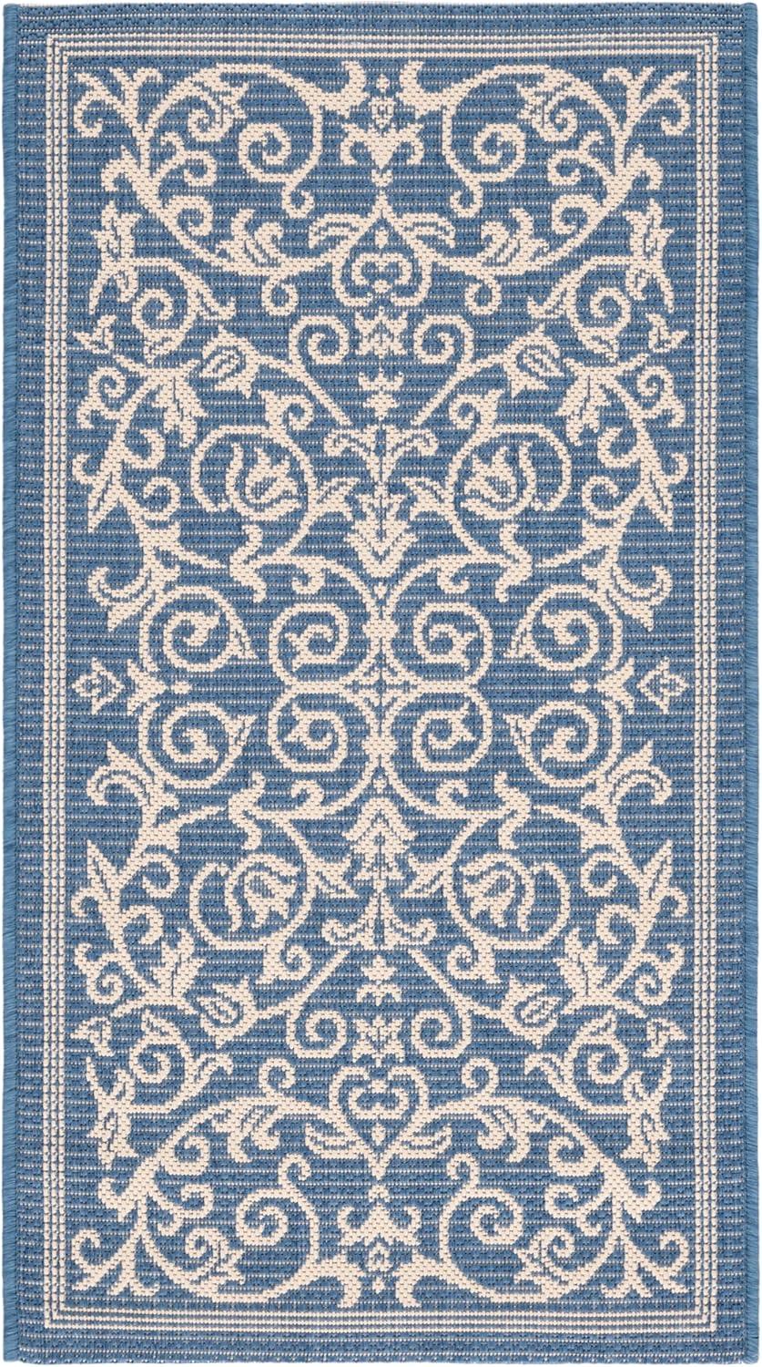 image:imageSAFAVIEH Washable Rug Outdoor Courtyard Collection 4 x 57 Terracotta amp Natural NonShedding amp Easy Cleaning Ideal for Patio Backyard Mudroom CY20983202BlueNatural