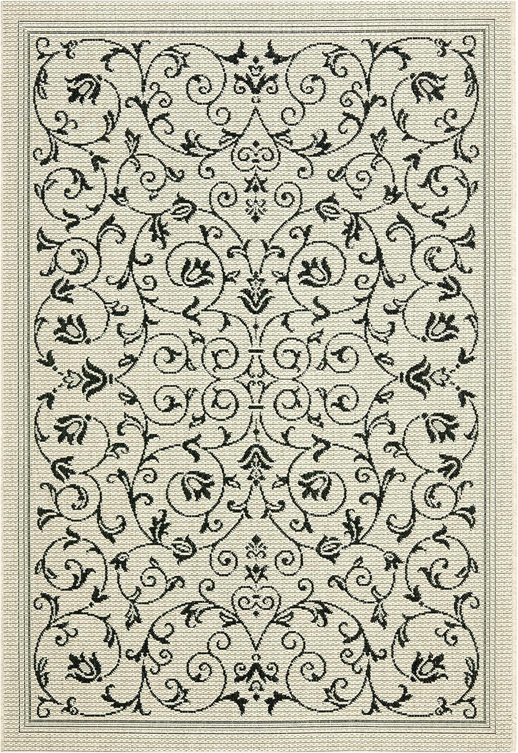 image:imageSAFAVIEH Washable Rug Outdoor Courtyard Collection 4 x 57 Terracotta amp Natural NonShedding amp Easy Cleaning Ideal for Patio Backyard Mudroom CY20983202SandBlack