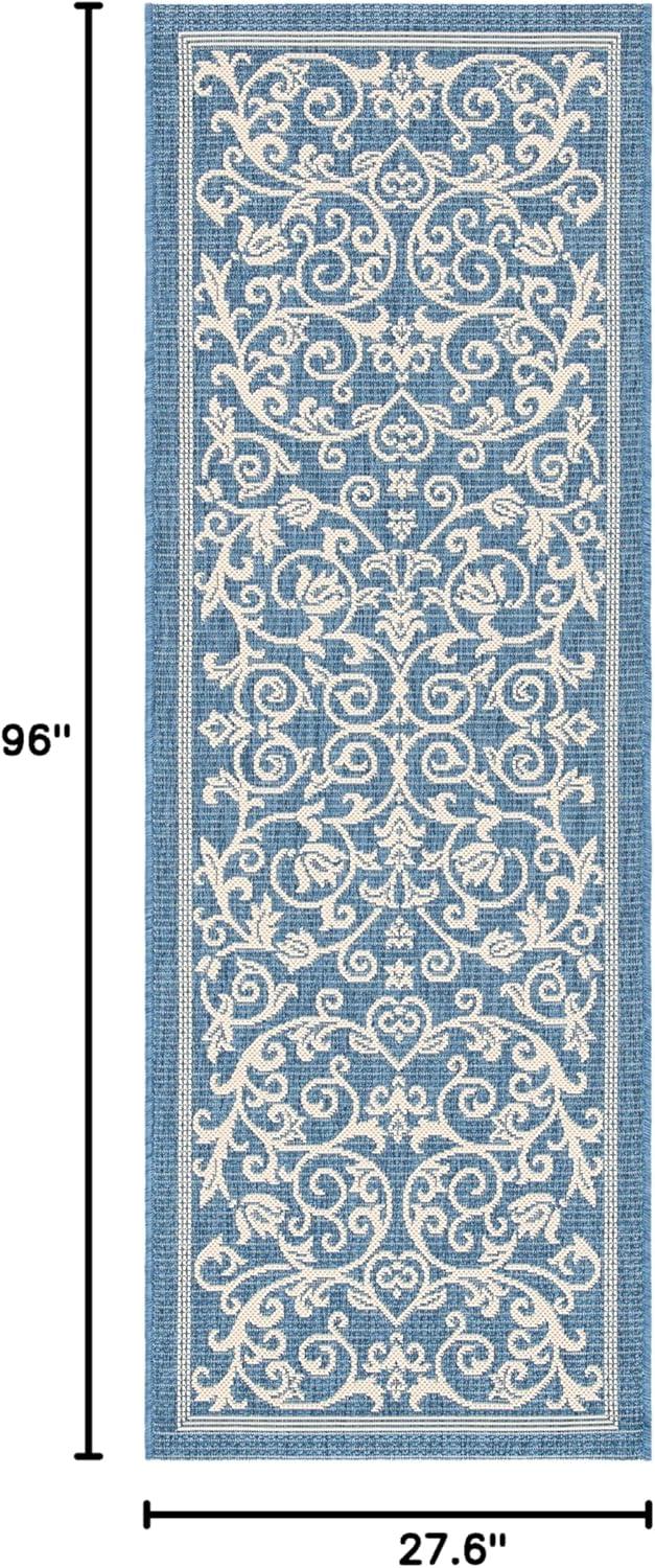 image:imageSAFAVIEH Washable Rug Outdoor Courtyard Collection 4 x 57 Terracotta amp Natural NonShedding amp Easy Cleaning Ideal for Patio Backyard Mudroom CY20983202BlueNatural