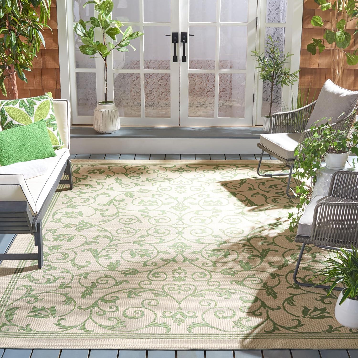 image:imageSAFAVIEH Washable Rug Outdoor Courtyard Collection 4 x 57 Terracotta amp Natural NonShedding amp Easy Cleaning Ideal for Patio Backyard Mudroom CY20983202NaturalOlive