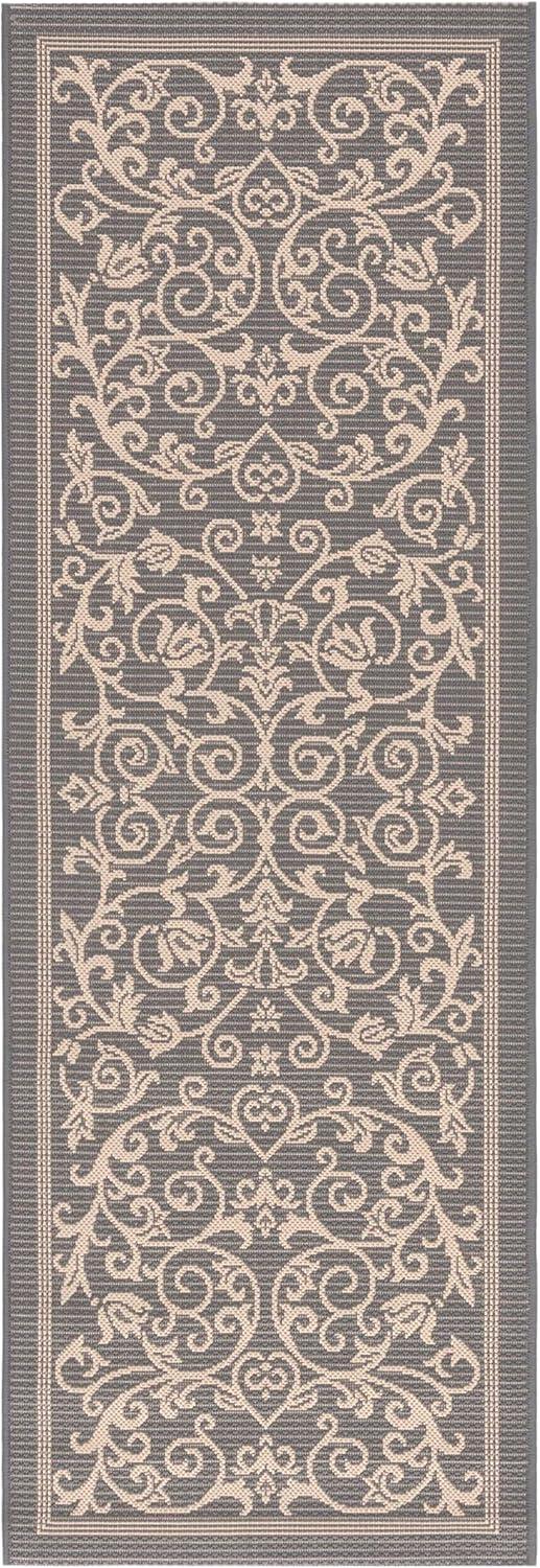 image:imageSAFAVIEH Washable Rug Outdoor Courtyard Collection 4 x 57 Terracotta amp Natural NonShedding amp Easy Cleaning Ideal for Patio Backyard Mudroom CY20983202GreyNatural