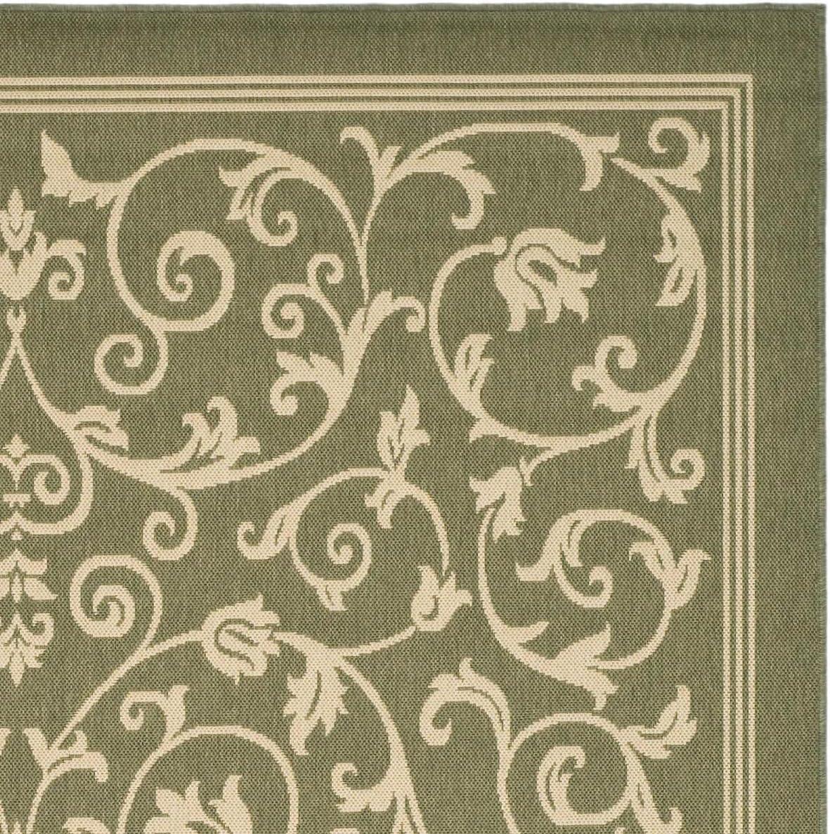 image:imageSAFAVIEH Washable Rug Outdoor Courtyard Collection 4 x 57 Terracotta amp Natural NonShedding amp Easy Cleaning Ideal for Patio Backyard Mudroom CY20983202OliveNatural