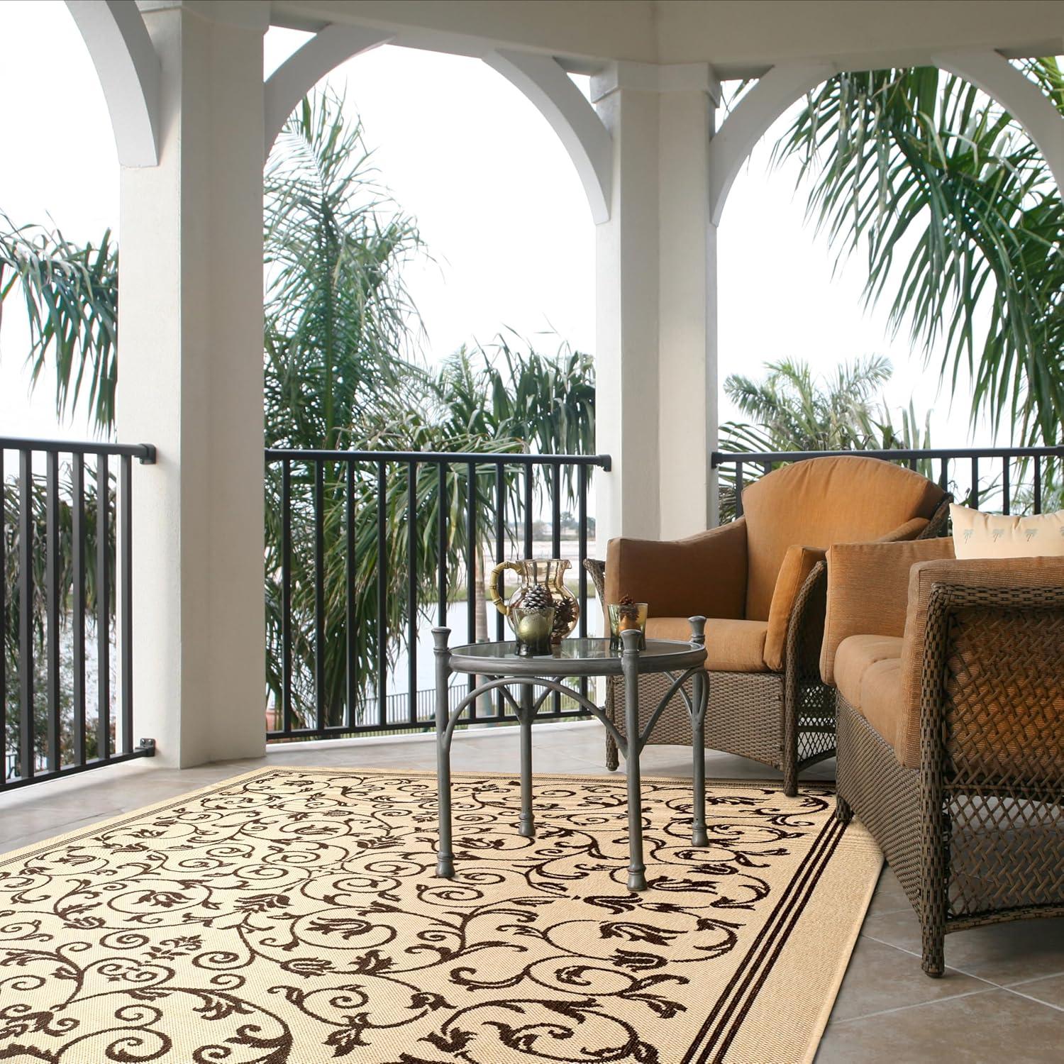image:imageSAFAVIEH Washable Rug Outdoor Courtyard Collection 4 x 57 Terracotta amp Natural NonShedding amp Easy Cleaning Ideal for Patio Backyard Mudroom CY20983202NaturalBrown