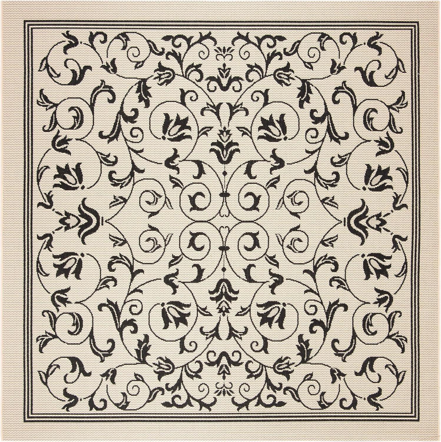 image:imageSAFAVIEH Washable Rug Outdoor Courtyard Collection 4 x 57 Terracotta amp Natural NonShedding amp Easy Cleaning Ideal for Patio Backyard Mudroom CY20983202SandBlack