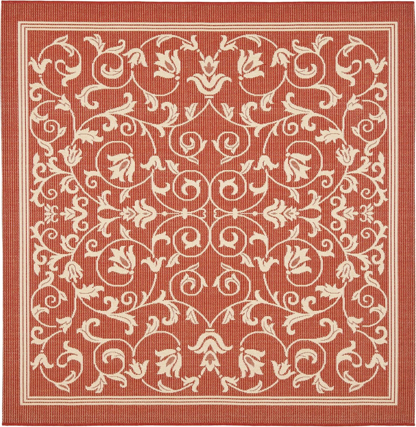 image:imageSAFAVIEH Washable Rug Outdoor Courtyard Collection 4 x 57 Terracotta amp Natural NonShedding amp Easy Cleaning Ideal for Patio Backyard Mudroom CY20983202RedNatural