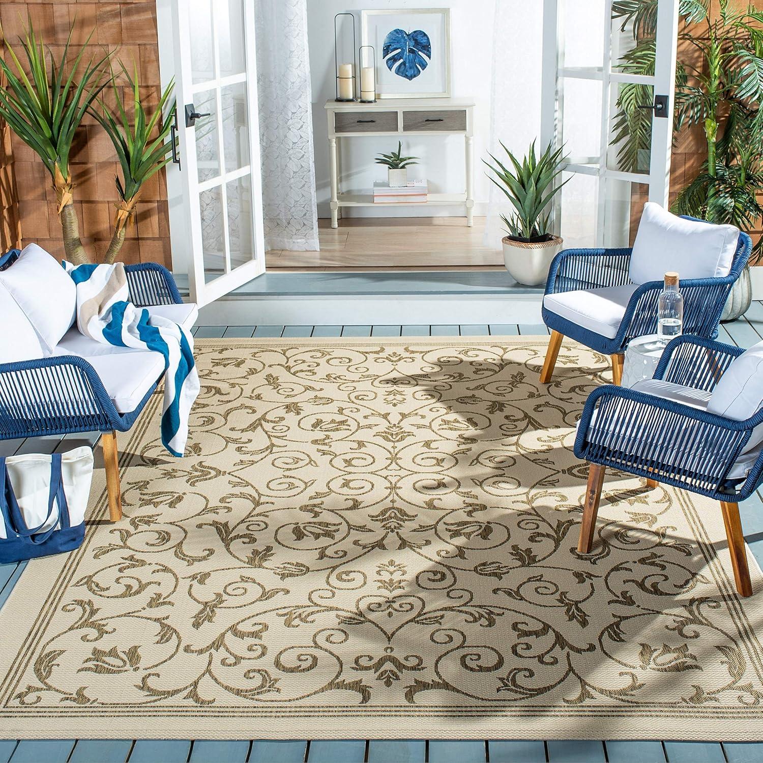 image:imageSAFAVIEH Washable Rug Outdoor Courtyard Collection 4 x 57 Terracotta amp Natural NonShedding amp Easy Cleaning Ideal for Patio Backyard Mudroom CY20983202TerracottaNatural