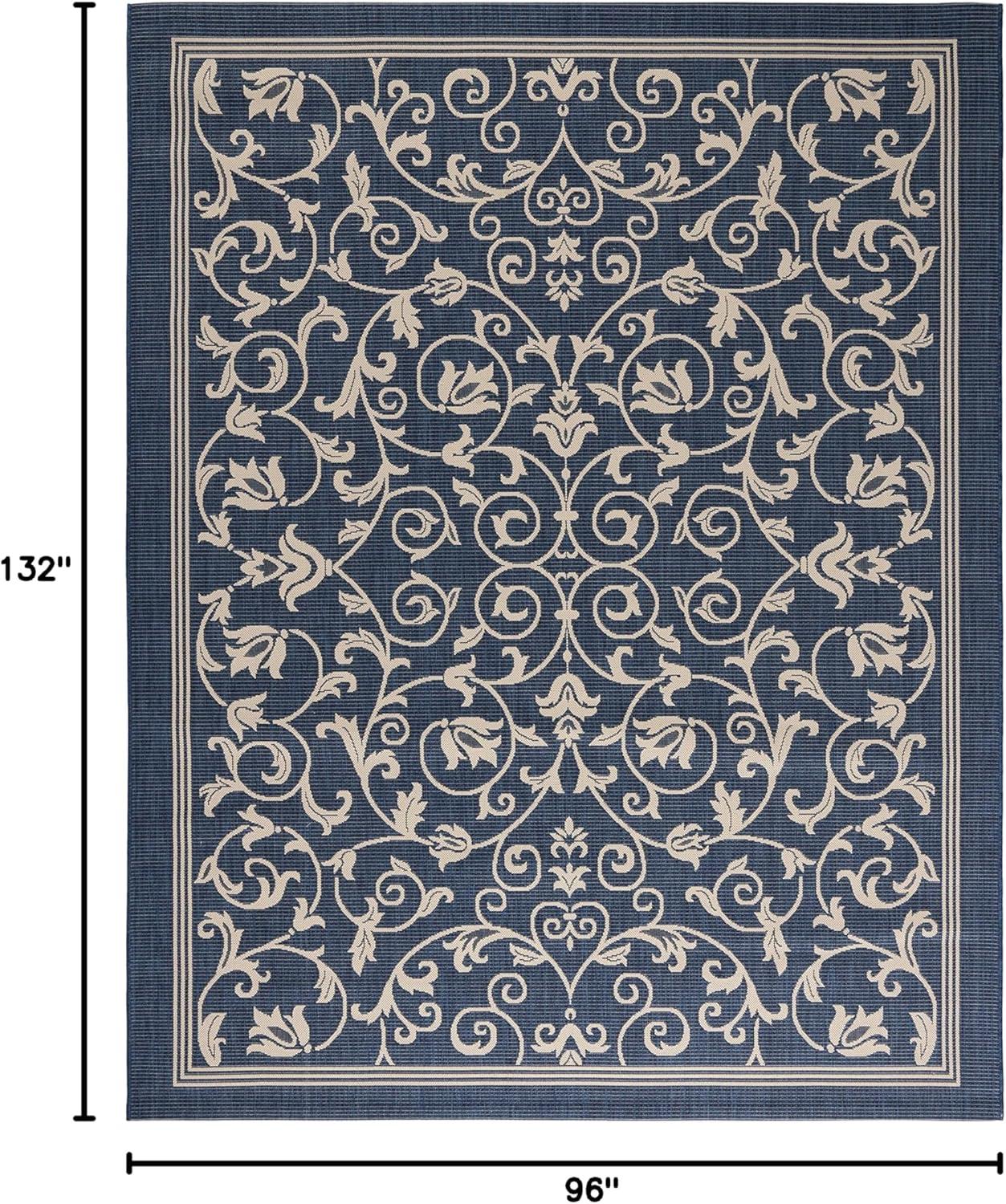 image:imageSAFAVIEH Washable Rug Outdoor Courtyard Collection 4 x 57 Terracotta amp Natural NonShedding amp Easy Cleaning Ideal for Patio Backyard Mudroom CY20983202NavyBeige