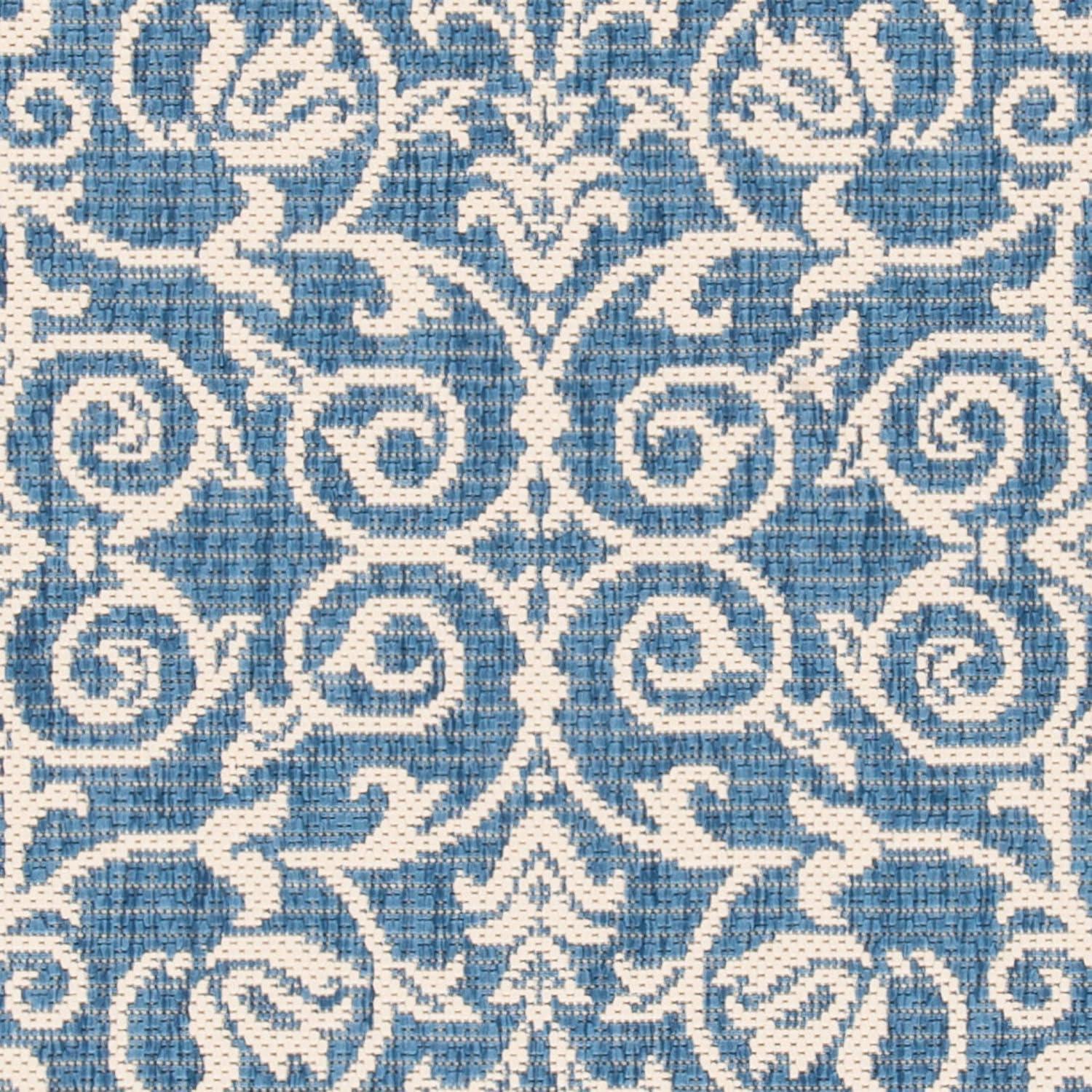 image:imageSAFAVIEH Washable Rug Outdoor Courtyard Collection 4 x 57 Terracotta amp Natural NonShedding amp Easy Cleaning Ideal for Patio Backyard Mudroom CY20983202BlueNatural