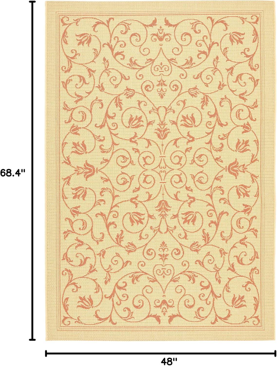 image:imageSAFAVIEH Washable Rug Outdoor Courtyard Collection 4 x 57 Terracotta amp Natural NonShedding amp Easy Cleaning Ideal for Patio Backyard Mudroom CY20983202NaturalTerra