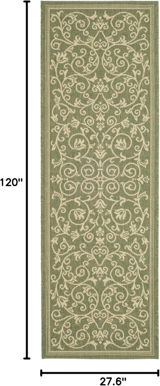 image:imageSAFAVIEH Washable Rug Outdoor Courtyard Collection 4 x 57 Terracotta amp Natural NonShedding amp Easy Cleaning Ideal for Patio Backyard Mudroom CY20983202OliveNatural
