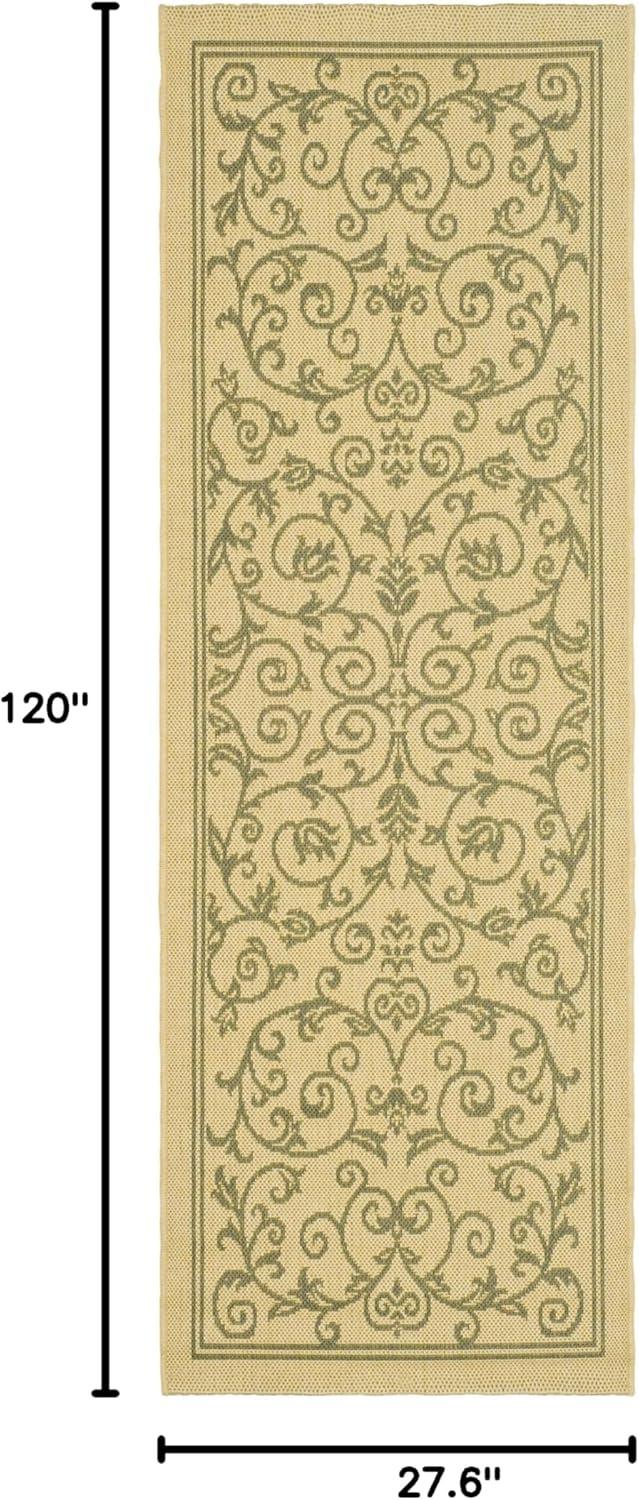 image:imageSAFAVIEH Washable Rug Outdoor Courtyard Collection 4 x 57 Terracotta amp Natural NonShedding amp Easy Cleaning Ideal for Patio Backyard Mudroom CY20983202NaturalOlive