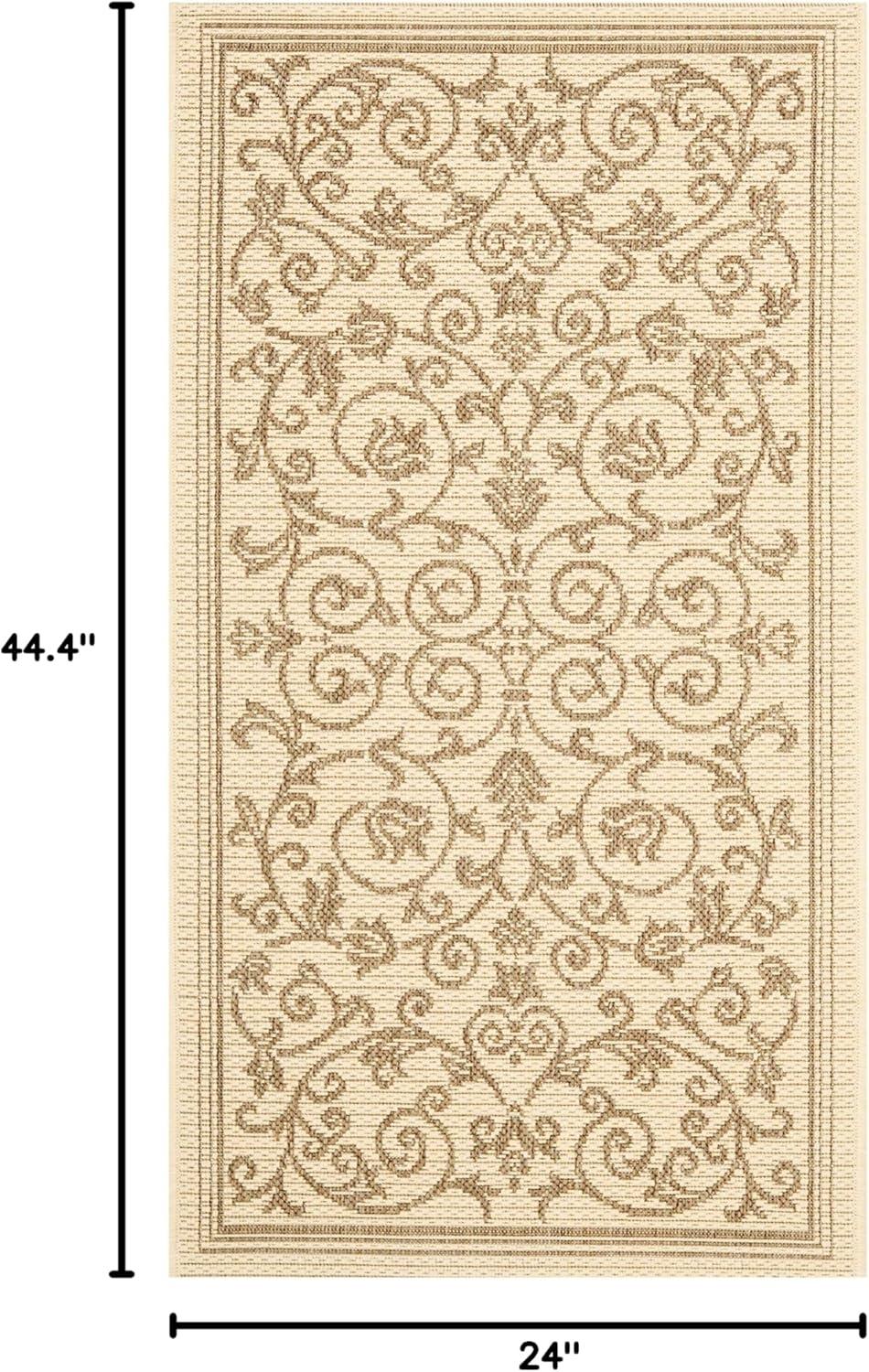 image:imageSAFAVIEH Washable Rug Outdoor Courtyard Collection 4 x 57 Terracotta amp Natural NonShedding amp Easy Cleaning Ideal for Patio Backyard Mudroom CY20983202NaturalBrown