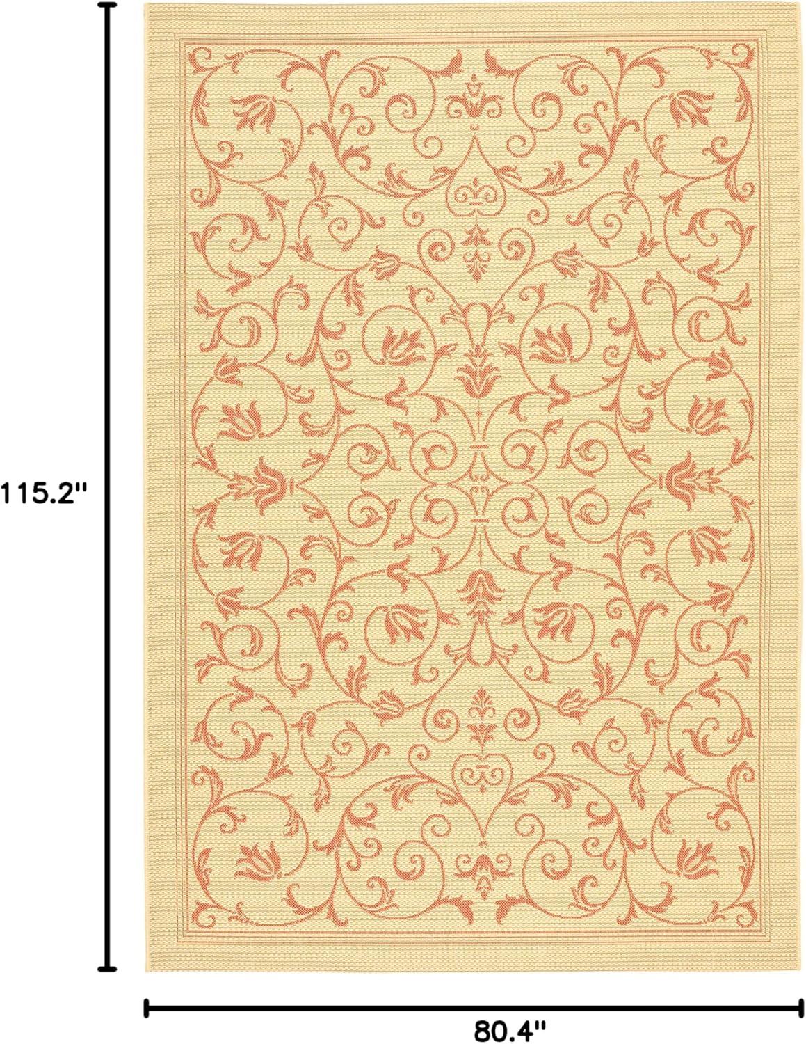 image:imageSAFAVIEH Washable Rug Outdoor Courtyard Collection 4 x 57 Terracotta amp Natural NonShedding amp Easy Cleaning Ideal for Patio Backyard Mudroom CY20983202NaturalTerra