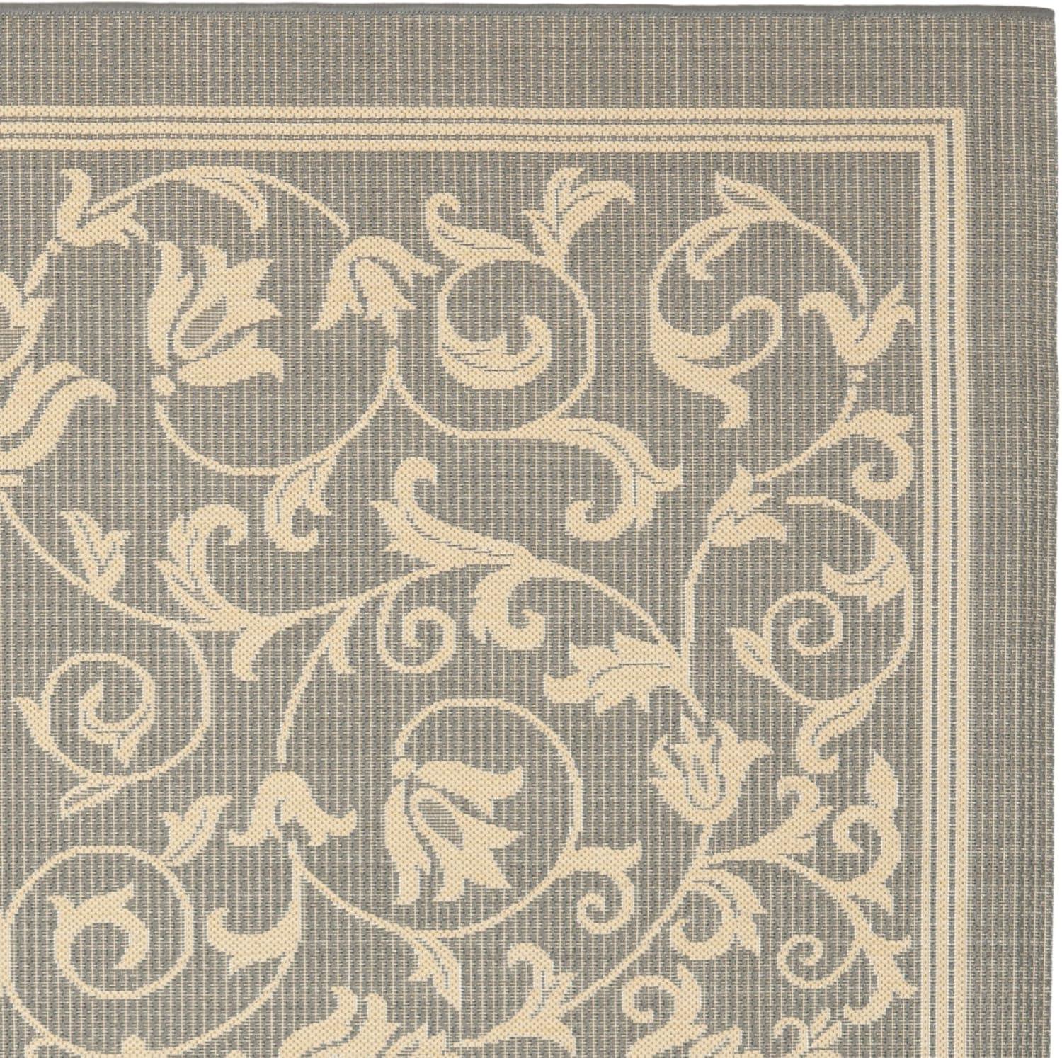 image:imageSAFAVIEH Washable Rug Outdoor Courtyard Collection 4 x 57 Terracotta amp Natural NonShedding amp Easy Cleaning Ideal for Patio Backyard Mudroom CY20983202GreyNatural