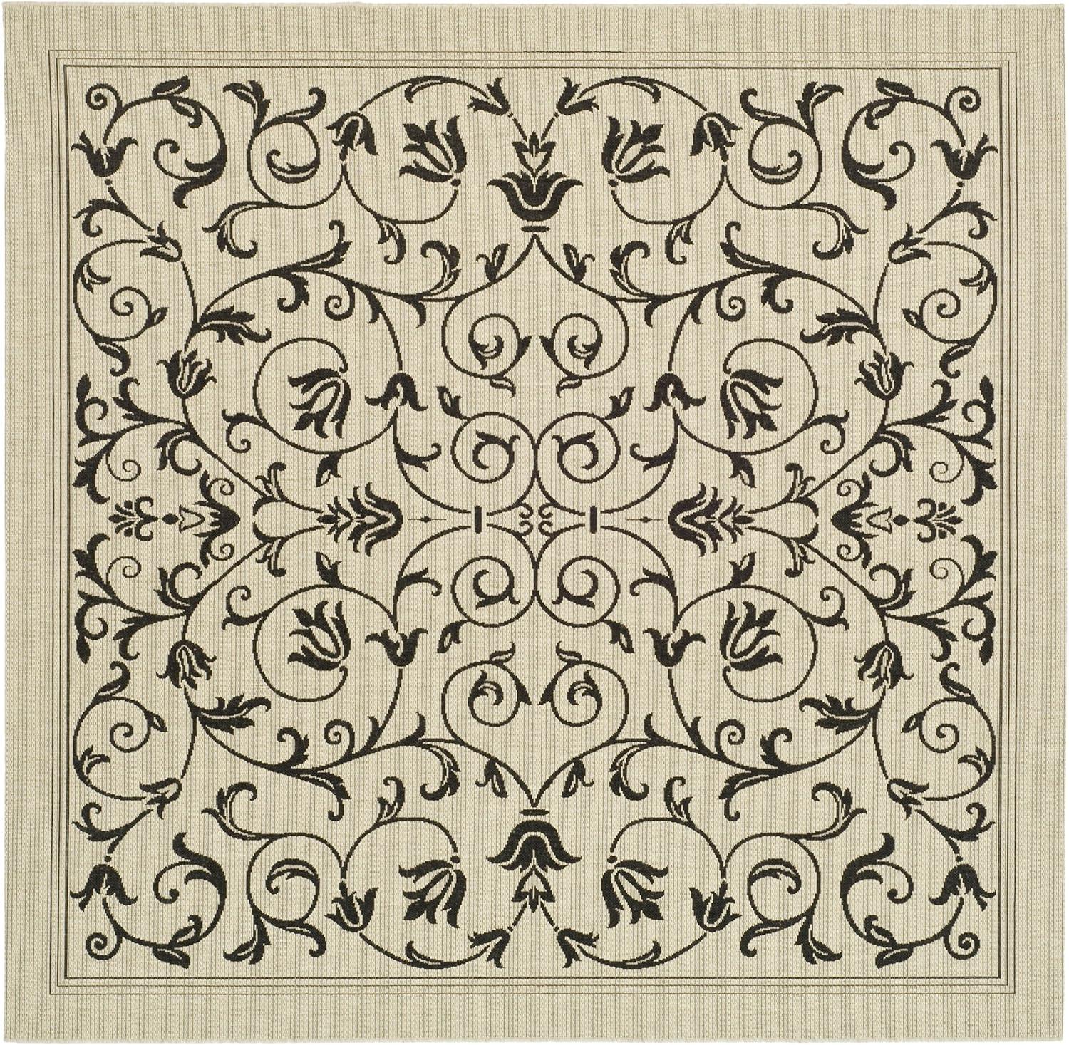 image:imageSAFAVIEH Washable Rug Outdoor Courtyard Collection 4 x 57 Terracotta amp Natural NonShedding amp Easy Cleaning Ideal for Patio Backyard Mudroom CY20983202SandBlack