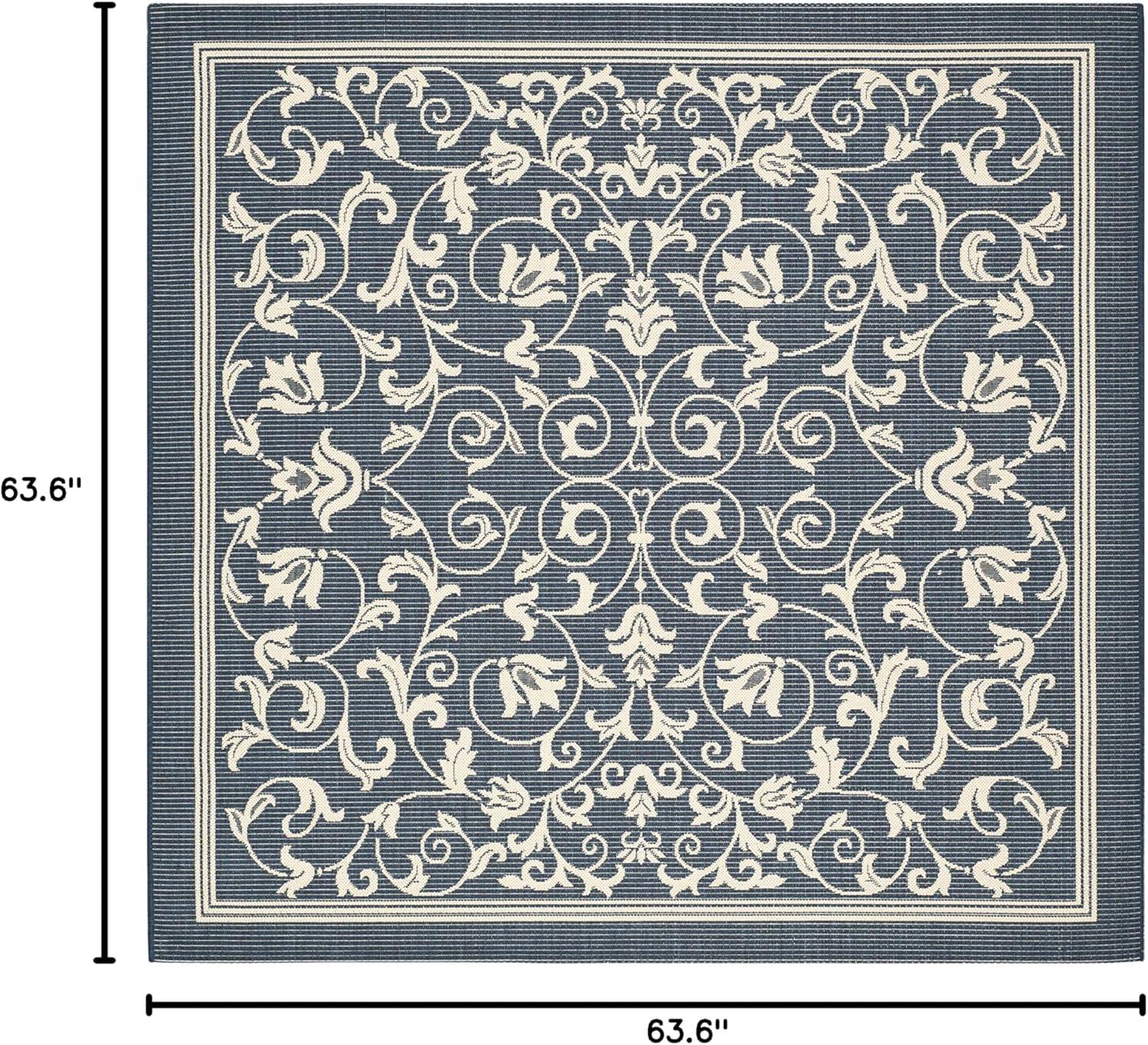 image:imageSAFAVIEH Washable Rug Outdoor Courtyard Collection 4 x 57 Terracotta amp Natural NonShedding amp Easy Cleaning Ideal for Patio Backyard Mudroom CY20983202NavyBeige