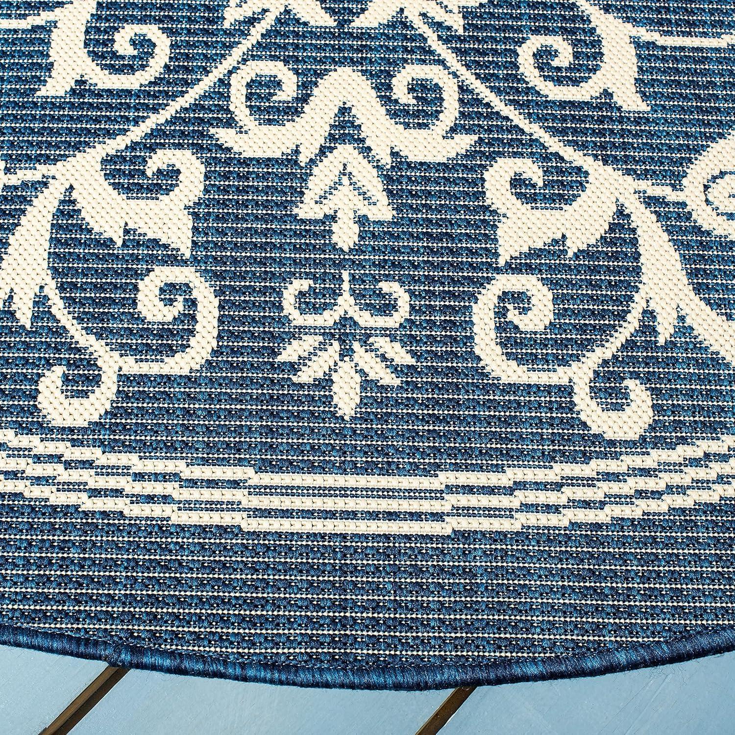 image:imageSAFAVIEH Washable Rug Outdoor Courtyard Collection 4 x 57 Terracotta amp Natural NonShedding amp Easy Cleaning Ideal for Patio Backyard Mudroom CY20983202NavyBeige