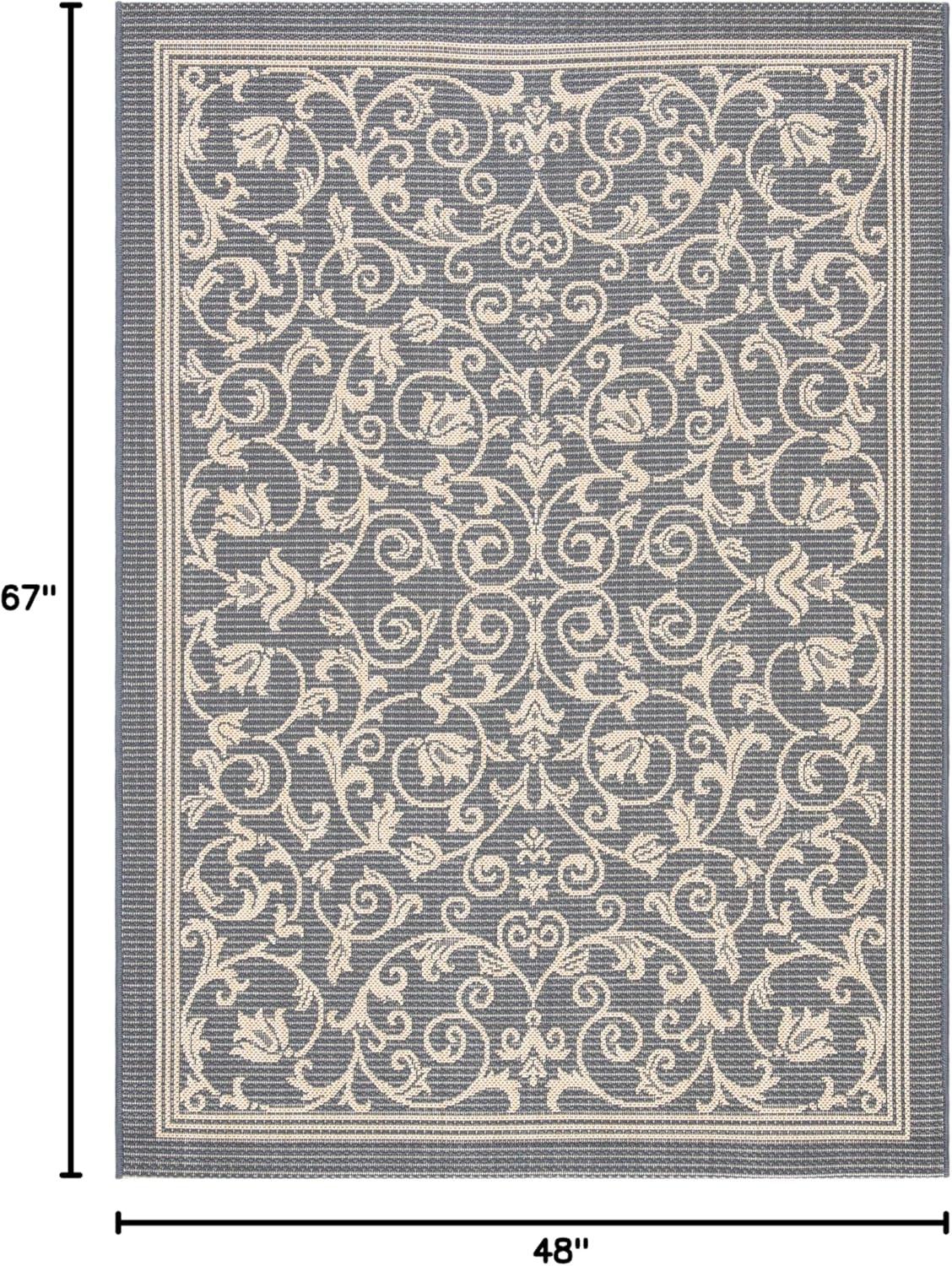 image:imageSAFAVIEH Washable Rug Outdoor Courtyard Collection 4 x 57 Terracotta amp Natural NonShedding amp Easy Cleaning Ideal for Patio Backyard Mudroom CY20983202GreyNatural