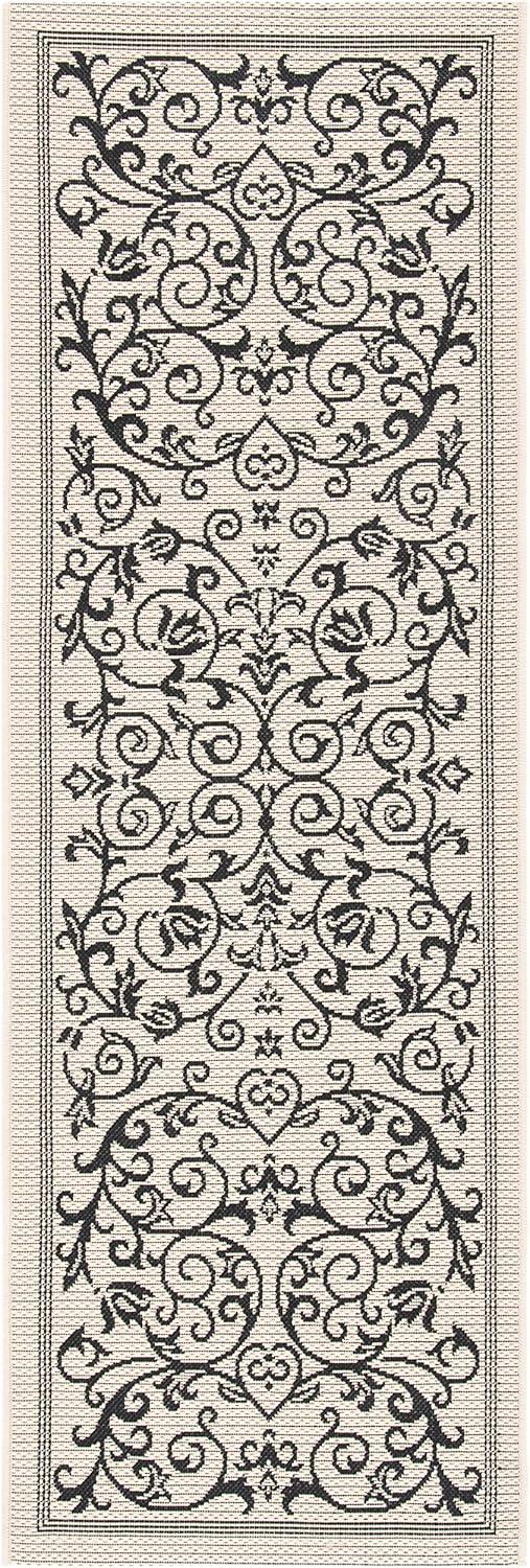 image:imageSAFAVIEH Washable Rug Outdoor Courtyard Collection 4 x 57 Terracotta amp Natural NonShedding amp Easy Cleaning Ideal for Patio Backyard Mudroom CY20983202SandBlack