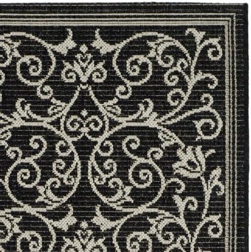 image:imageSAFAVIEH Washable Rug Outdoor Courtyard Collection 4 x 57 Terracotta amp Natural NonShedding amp Easy Cleaning Ideal for Patio Backyard Mudroom CY20983202BlackSand
