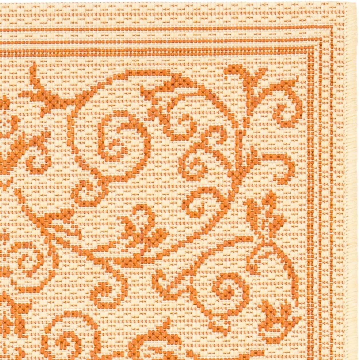 image:imageSAFAVIEH Washable Rug Outdoor Courtyard Collection 4 x 57 Terracotta amp Natural NonShedding amp Easy Cleaning Ideal for Patio Backyard Mudroom CY20983202NaturalTerra