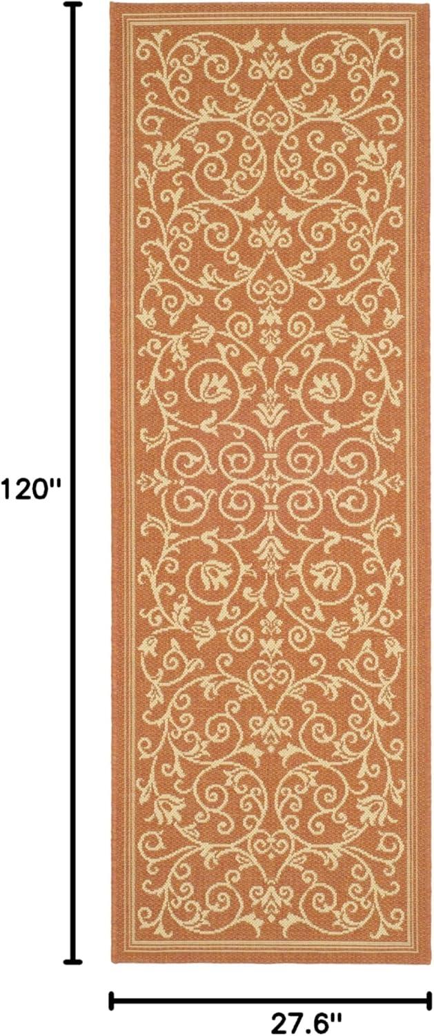 image:imageSAFAVIEH Washable Rug Outdoor Courtyard Collection 4 x 57 Terracotta amp Natural NonShedding amp Easy Cleaning Ideal for Patio Backyard Mudroom CY20983202TerracottaNatural